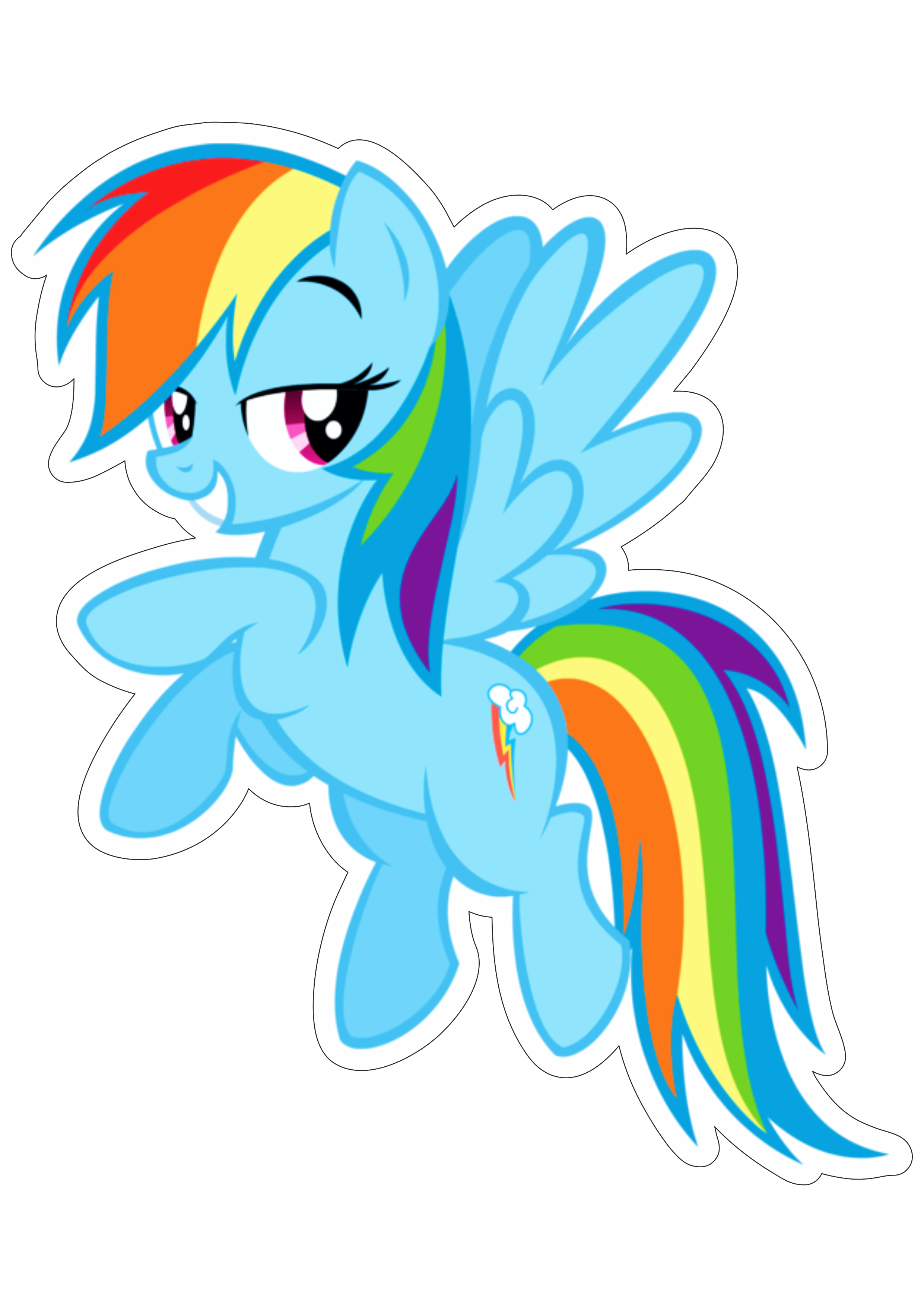 My little pony cavalinho alado azul arco-íris desenho infantil cute fundo transparente png