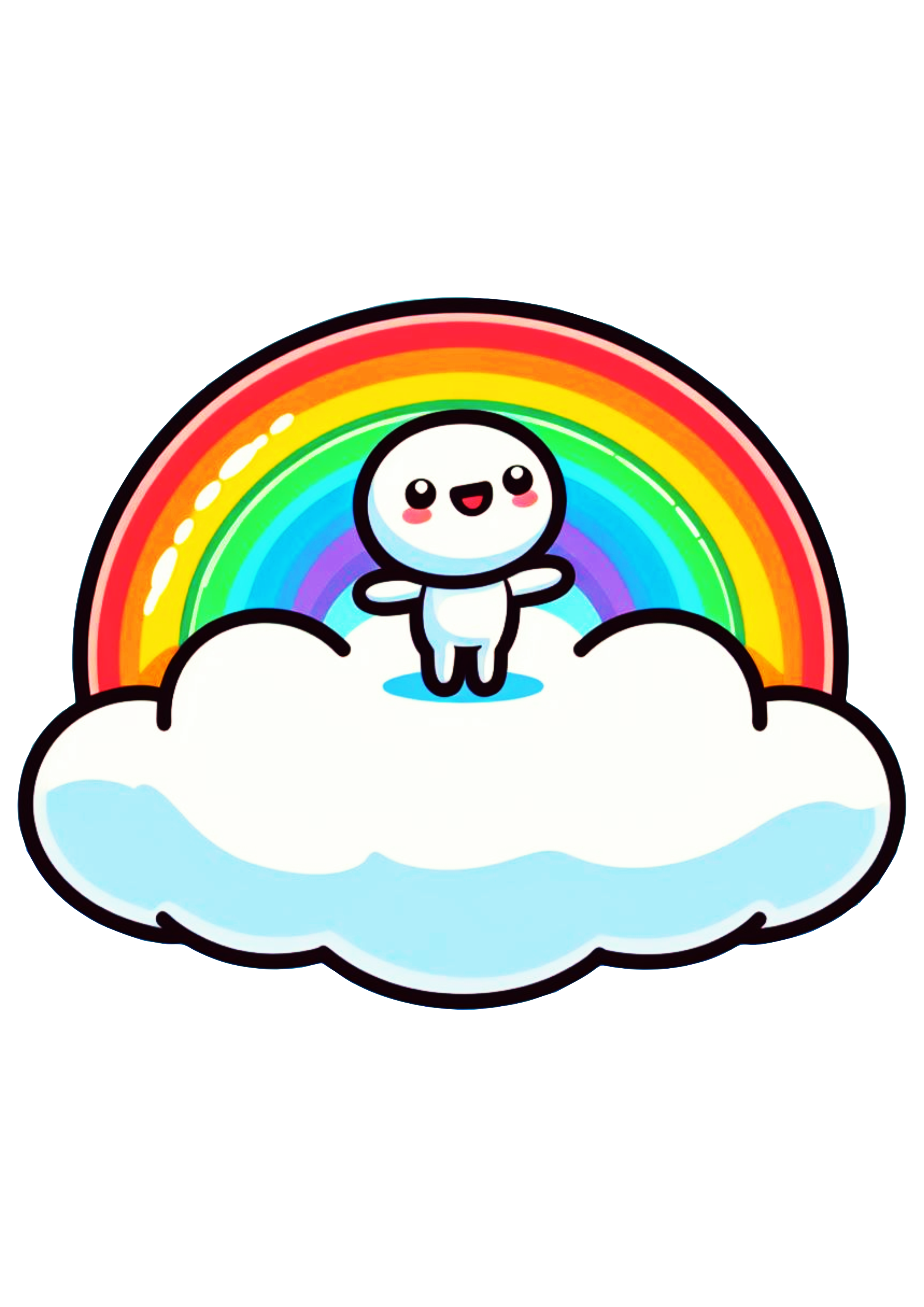 Chuva de amor nuvenzinha com arco-íris png