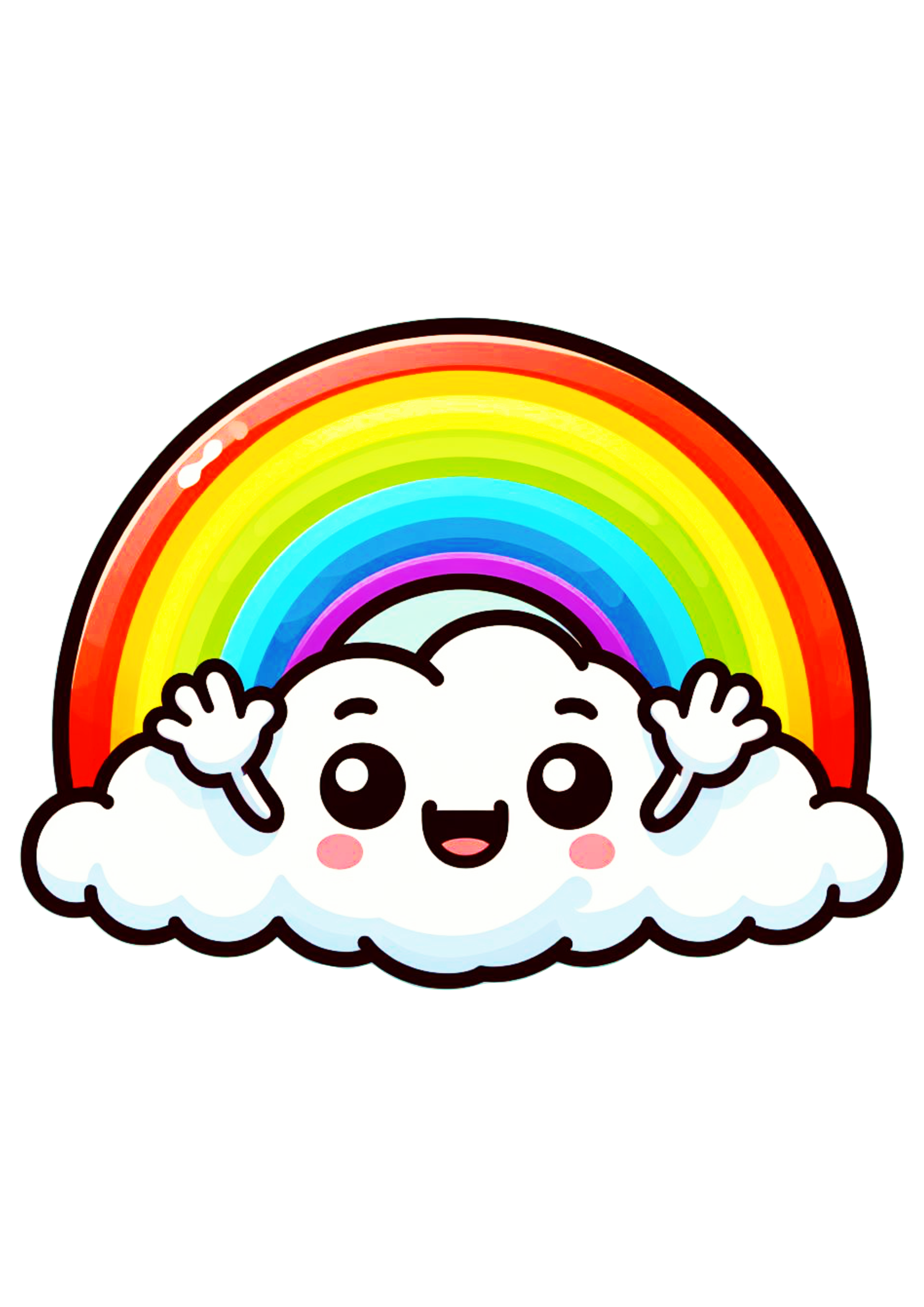 Chuva de amor nuvenzinha com arco-íris ilustração png