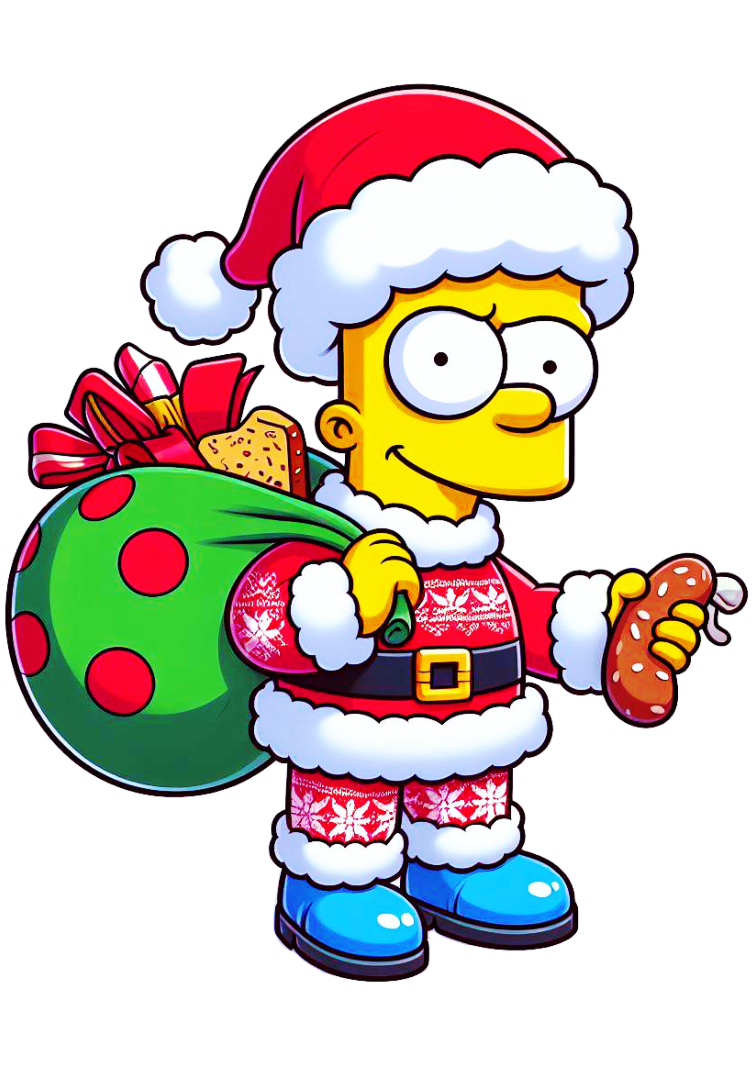 Os simpsons Bart com roupa de natal png