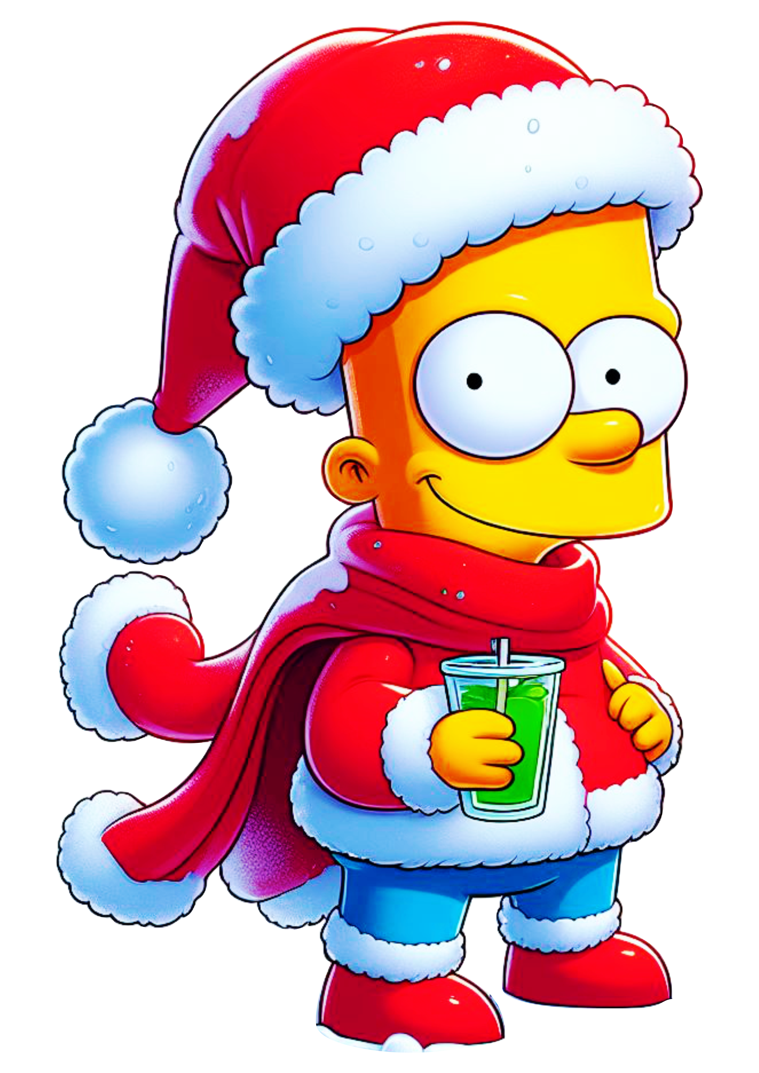 Os simpsons Bart com roupa de natal desenho png