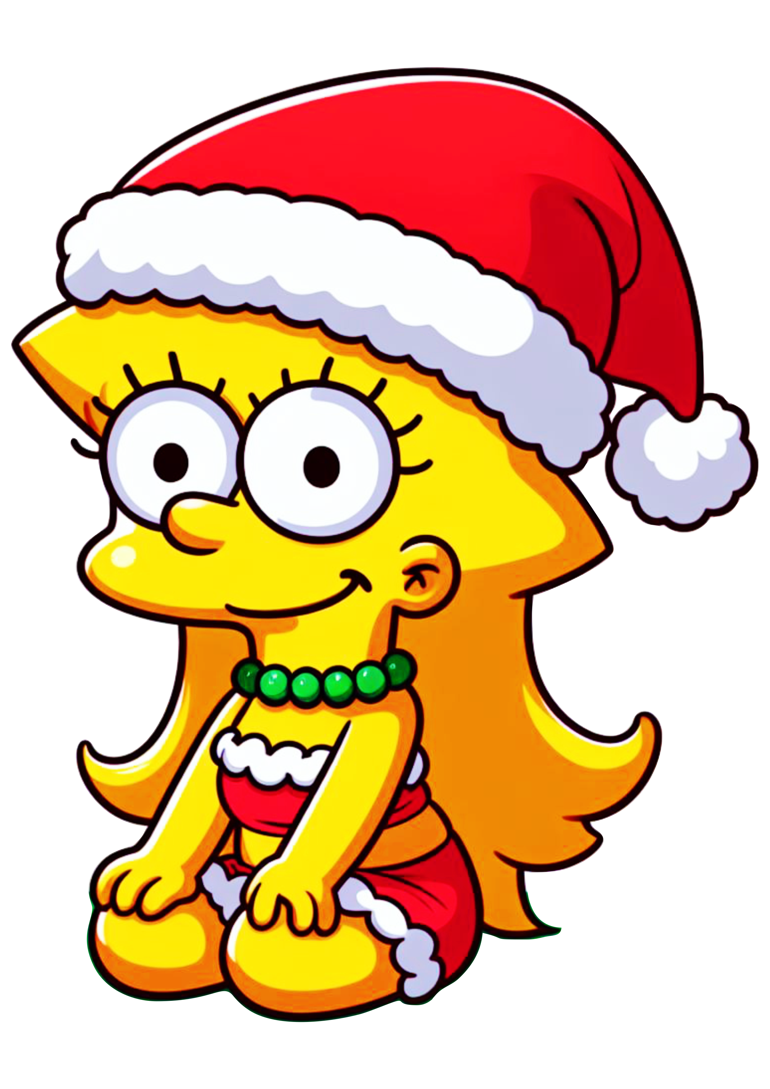 Os simpsons Lisa com gorro do Papai Noel imagens de natal png
