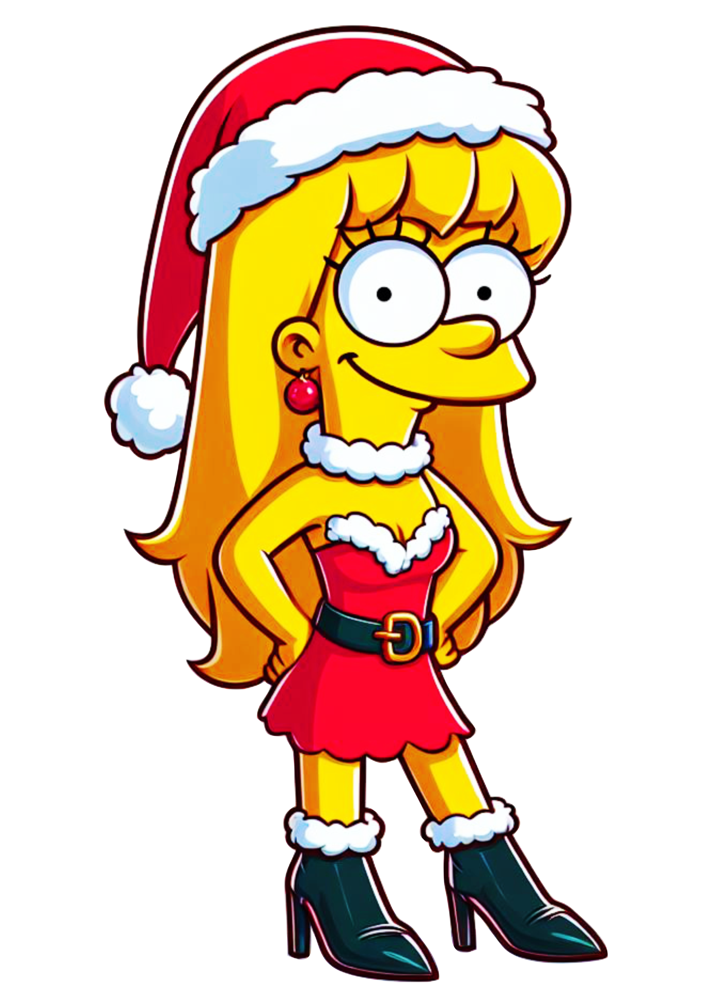 Os simpsons Lisa mocinha com gorro do Papai Noel imagens de natal png