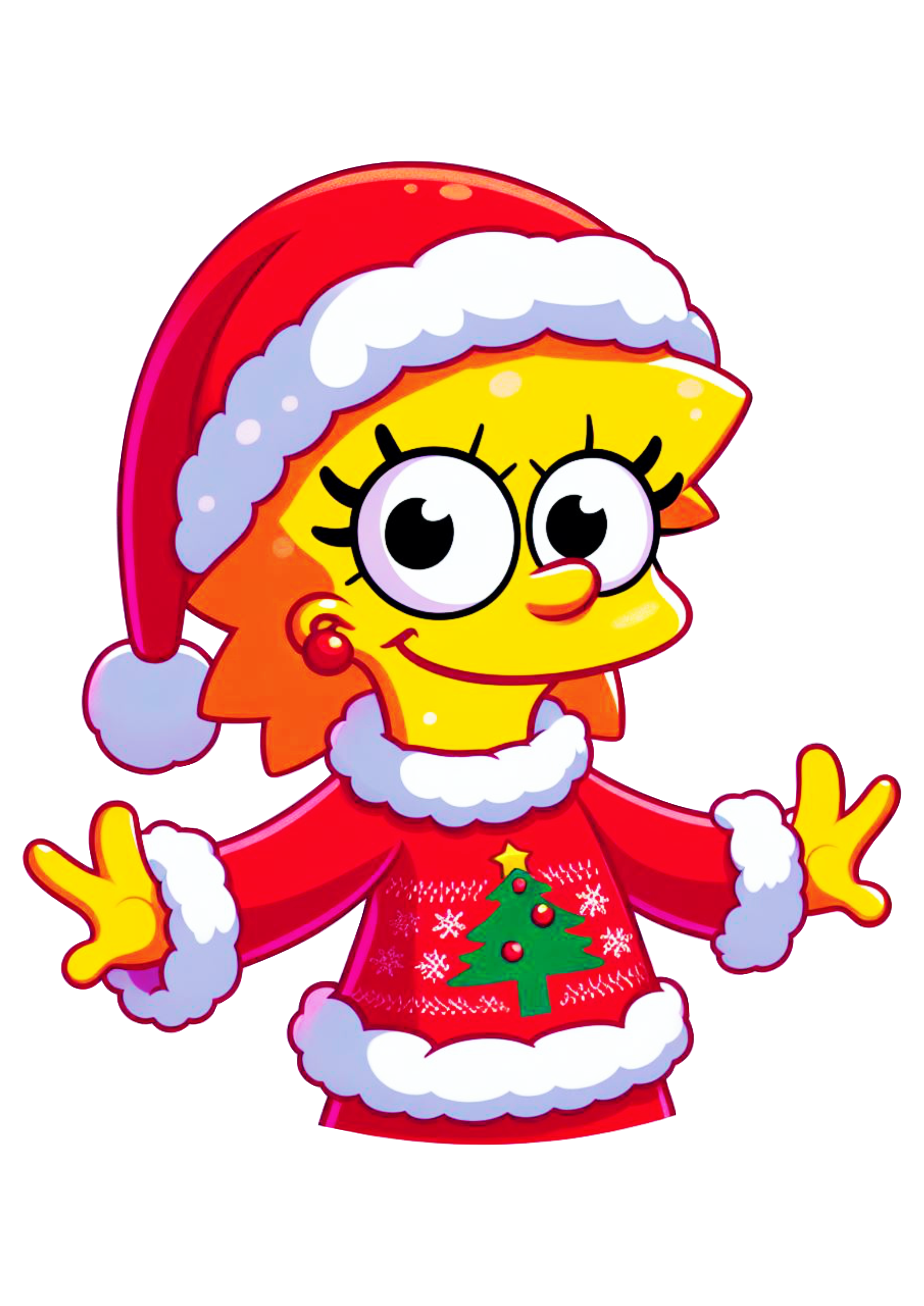 Os simpsons Lisa com gorro do Papai Noel imagens de natal desenho png