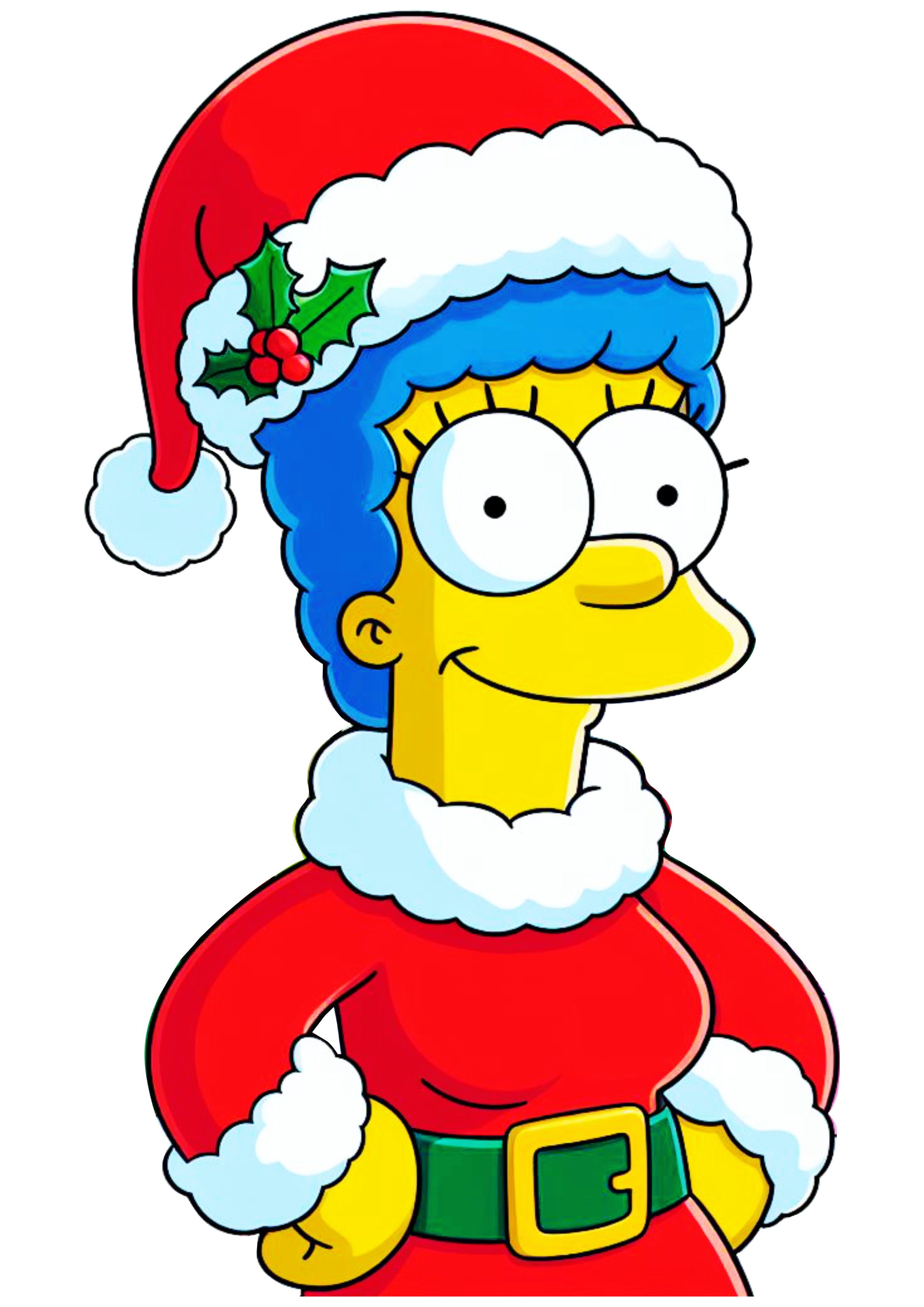 Os simpsons Marge com gorro do Papai Noel decoração de natal fundo transparente png
