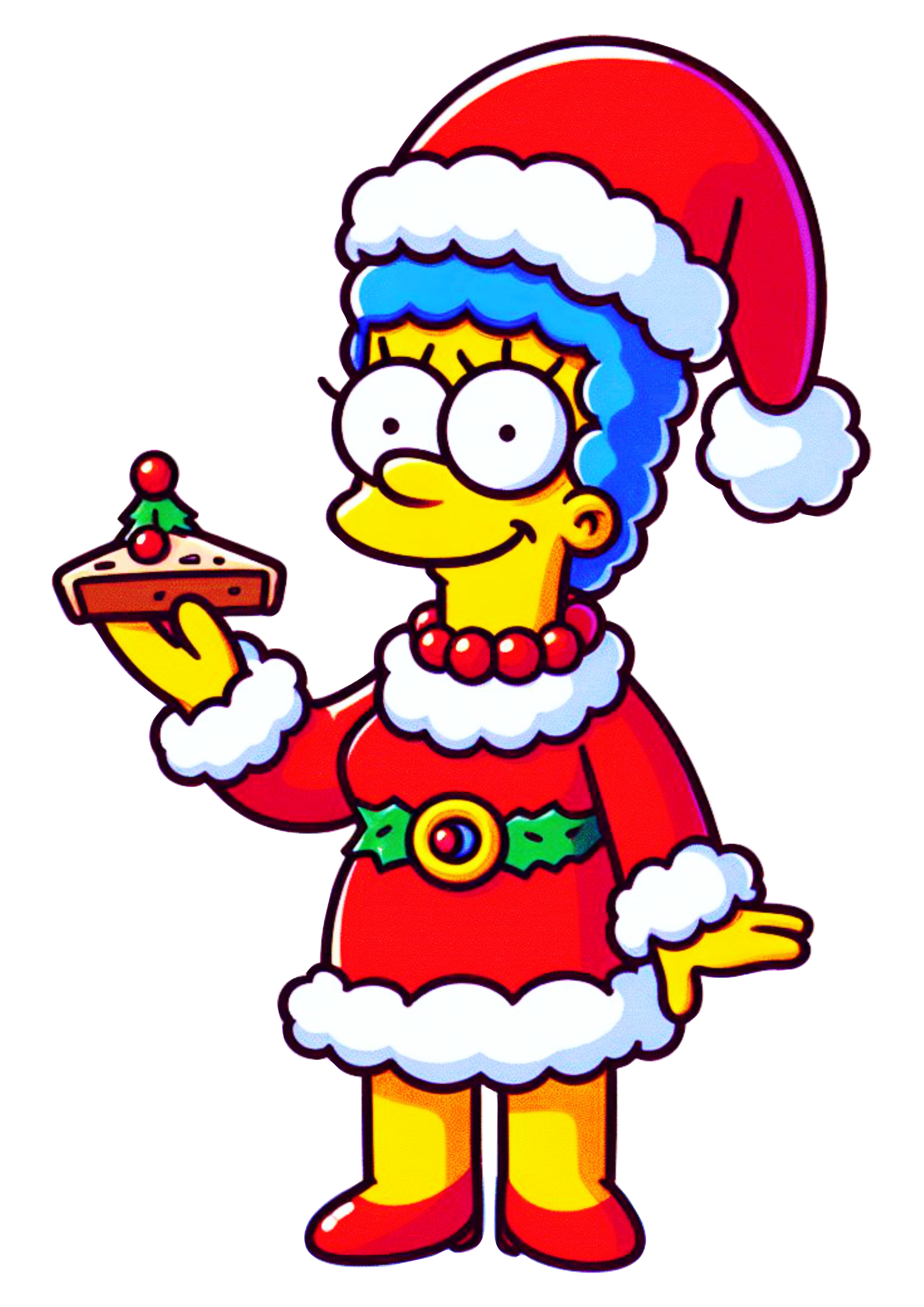 Os simpsons Marge com gorro do Papai Noel decoração de natal desenho fundo transparente png