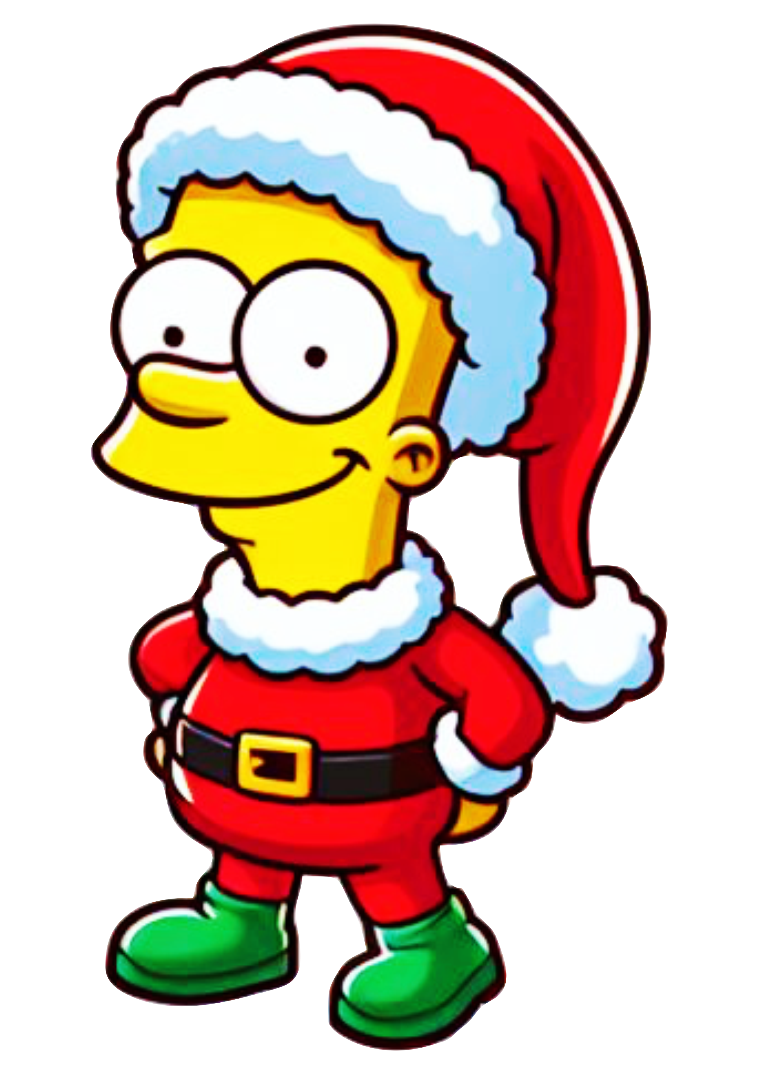 Os simpsons Bart com roupa de natal desenho simples ilustração png