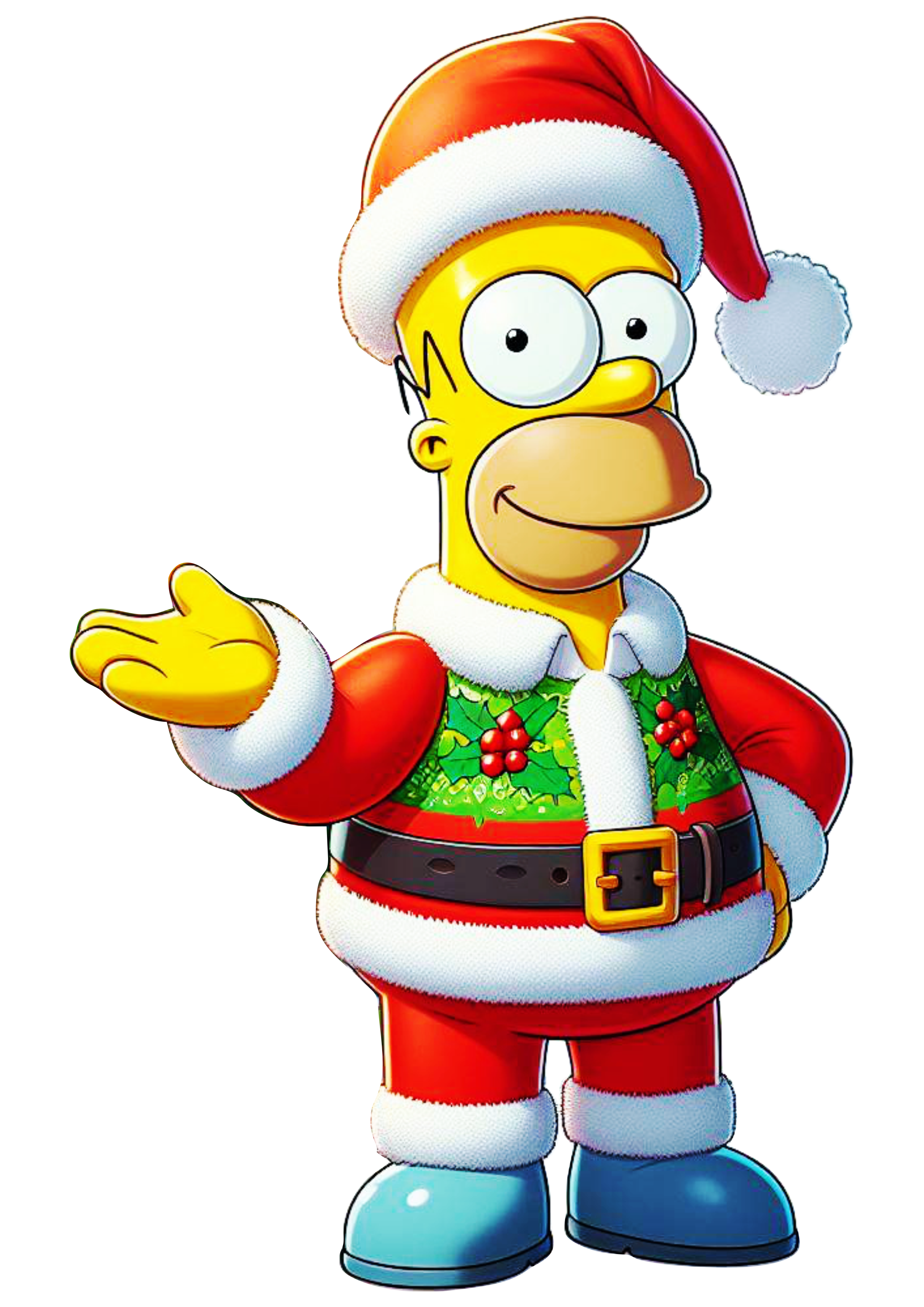 Os simpsons Homer com roupa Papai Noel desenho png
