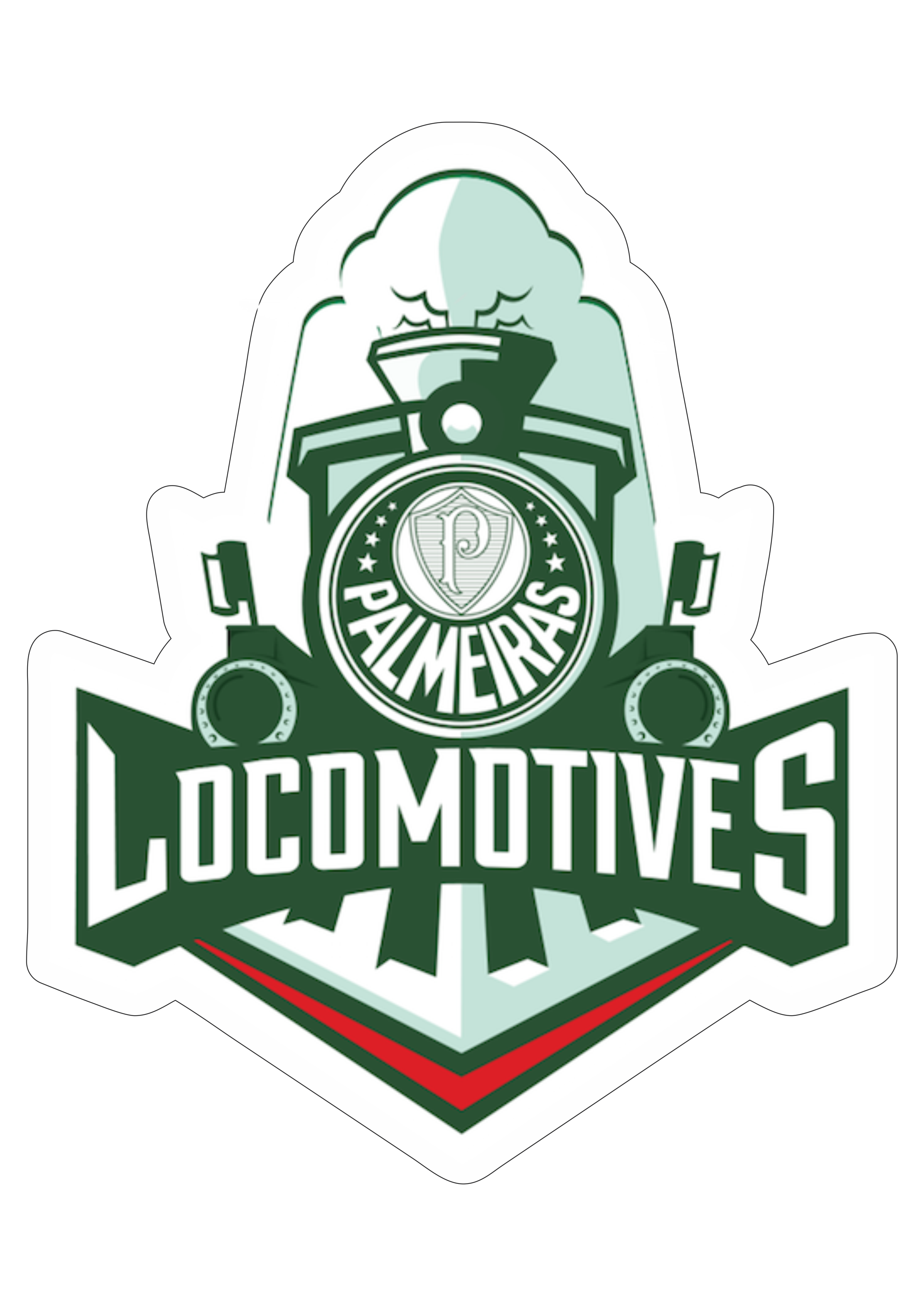 Palmeiras Locomotives símbolo imagem com contorno fundo transparente png