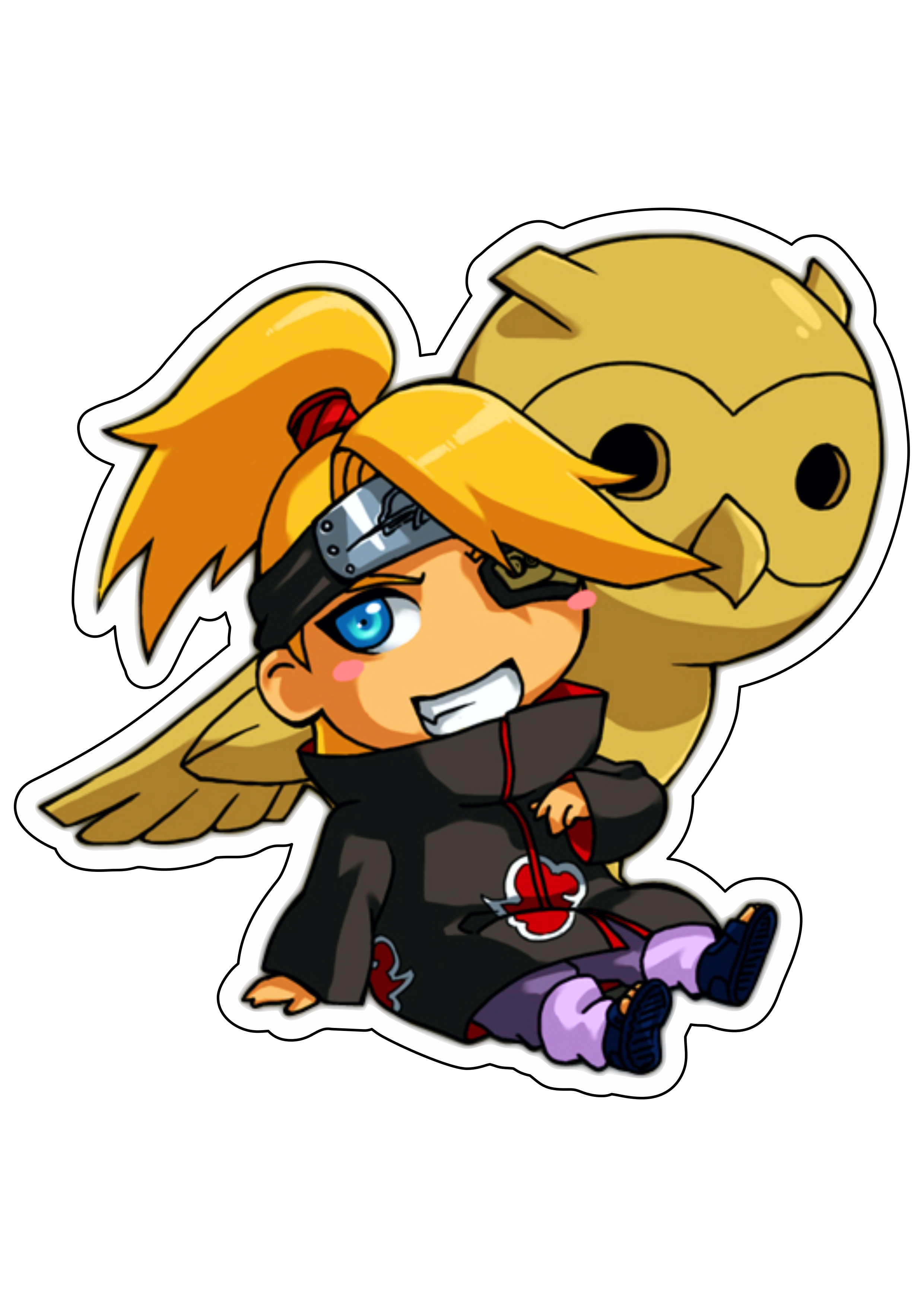 Deidara , Naruto's Deydara from Akatsuki illustration transparent  background PNG clipart