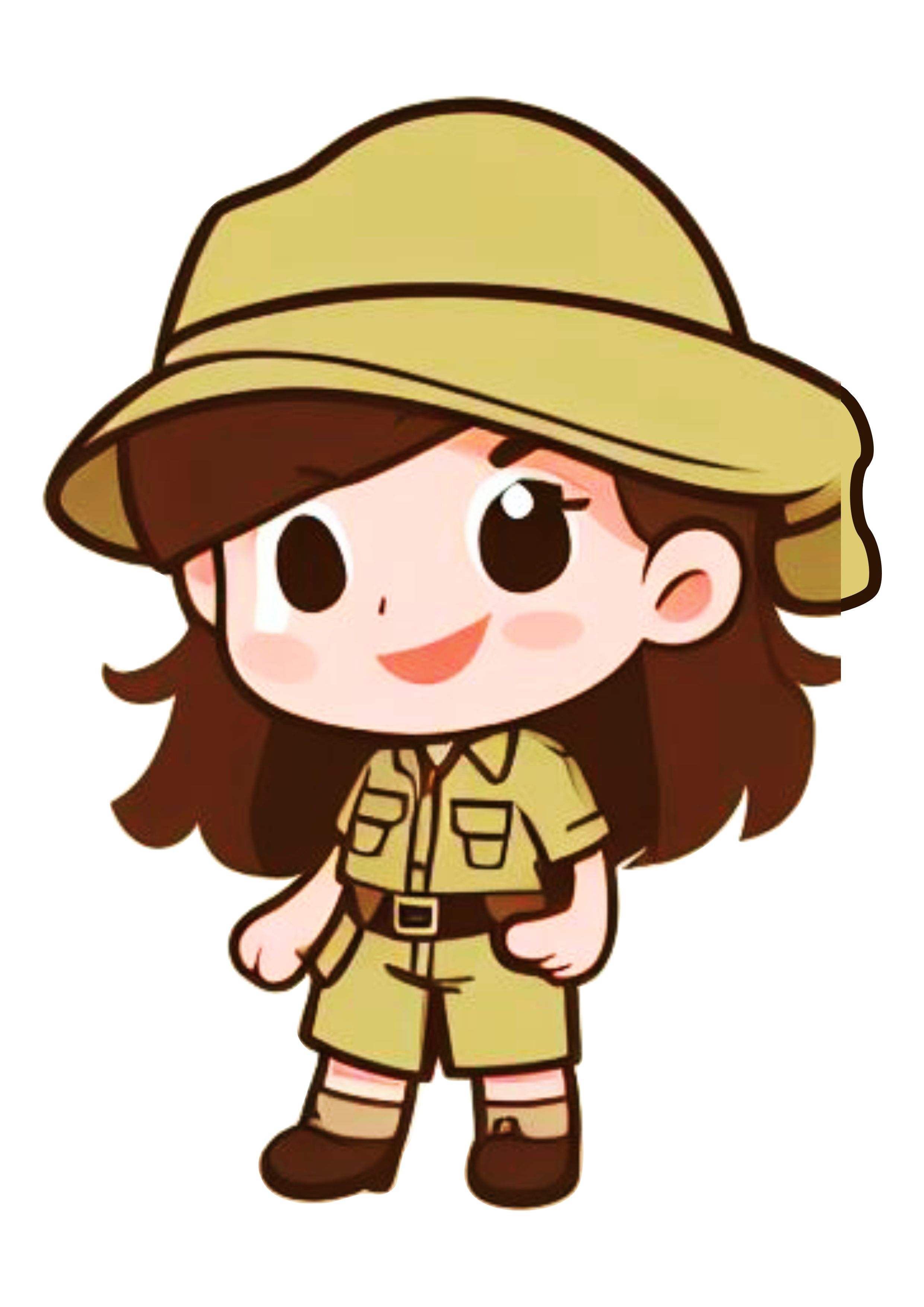 Menina com roupa safari ilustração desenho simples png