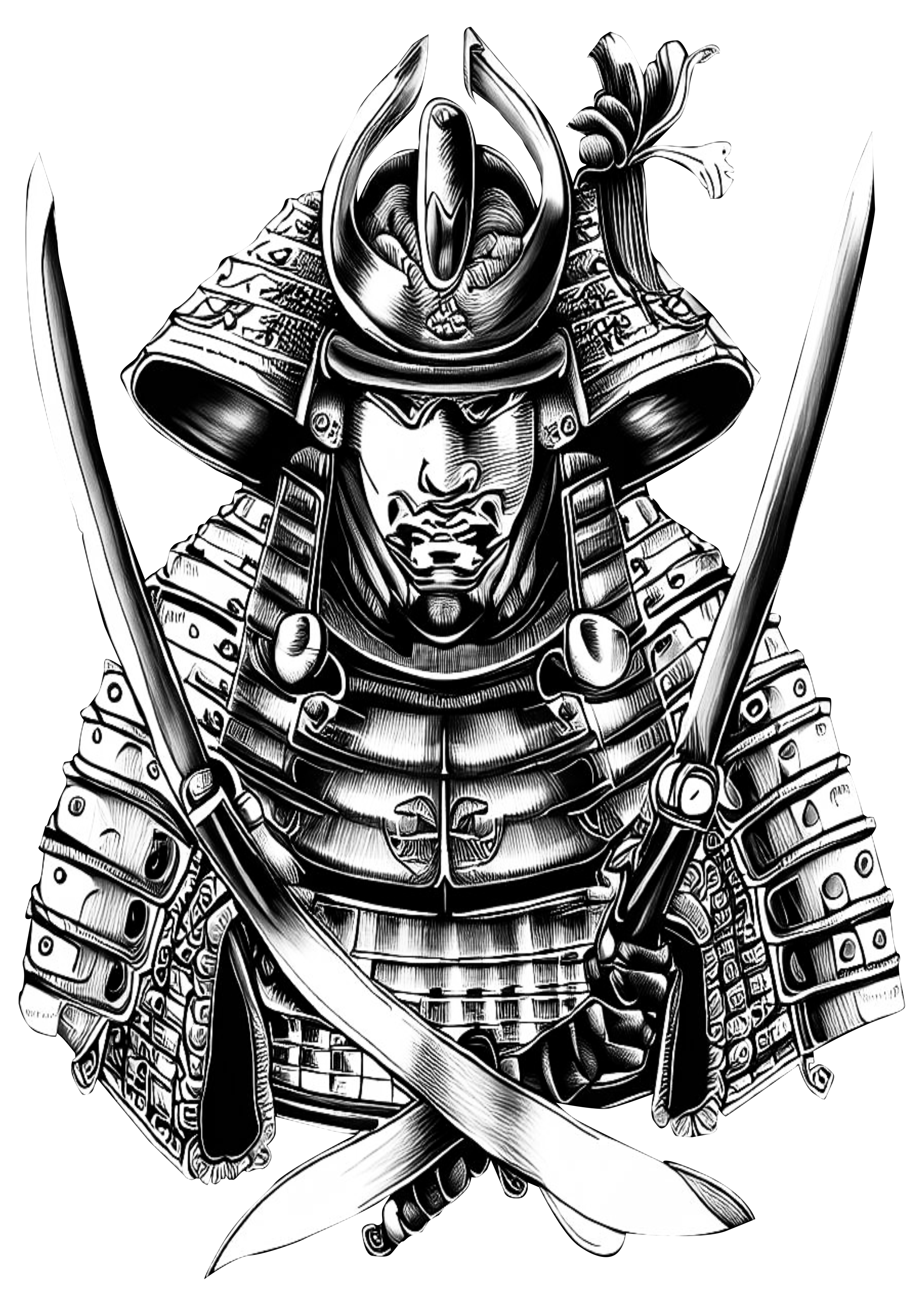 Tatuagem desenho de um samurai png