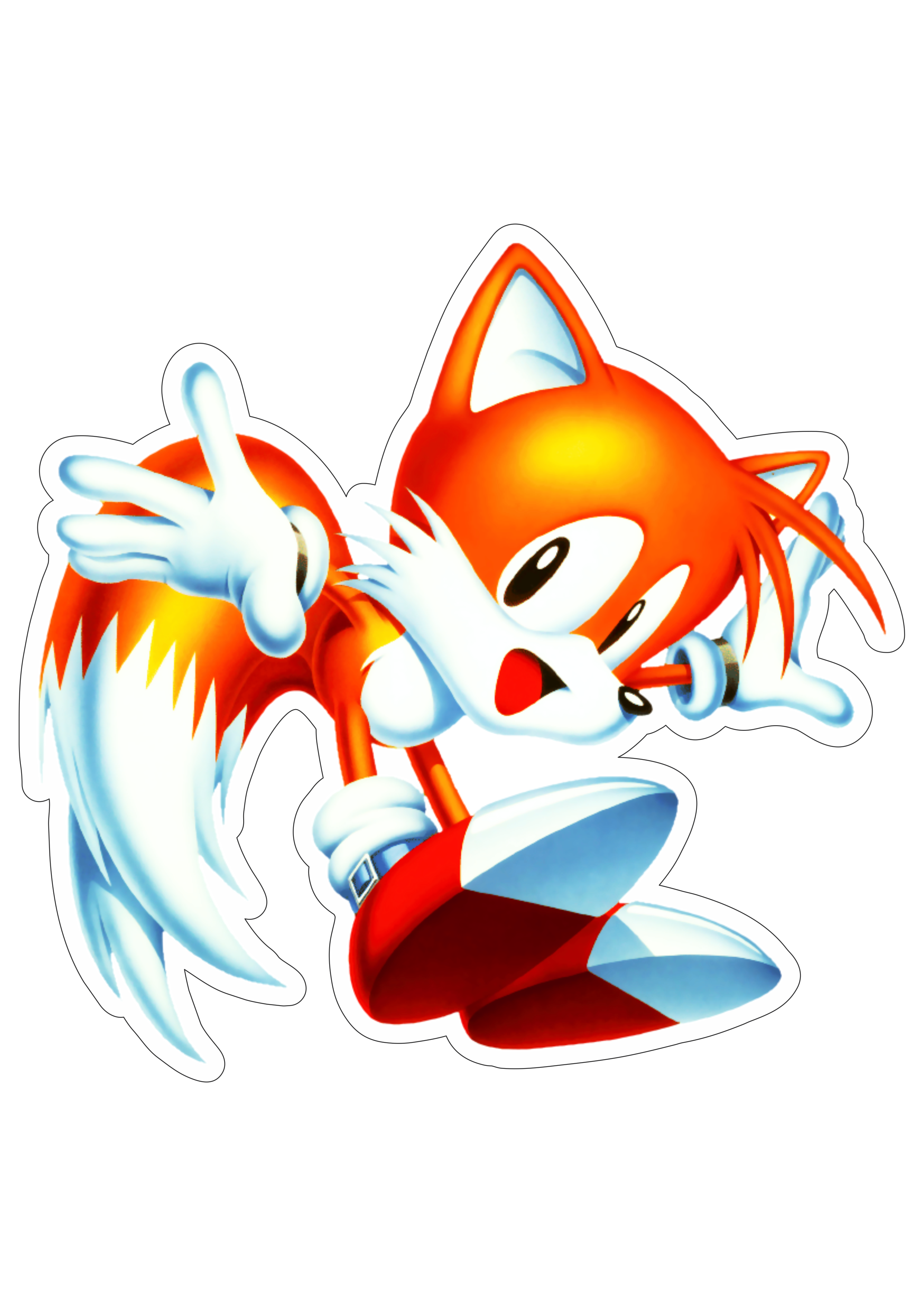 Imagem colorida super simples de Miles Tails Prower do Sonic grátis para  baixar