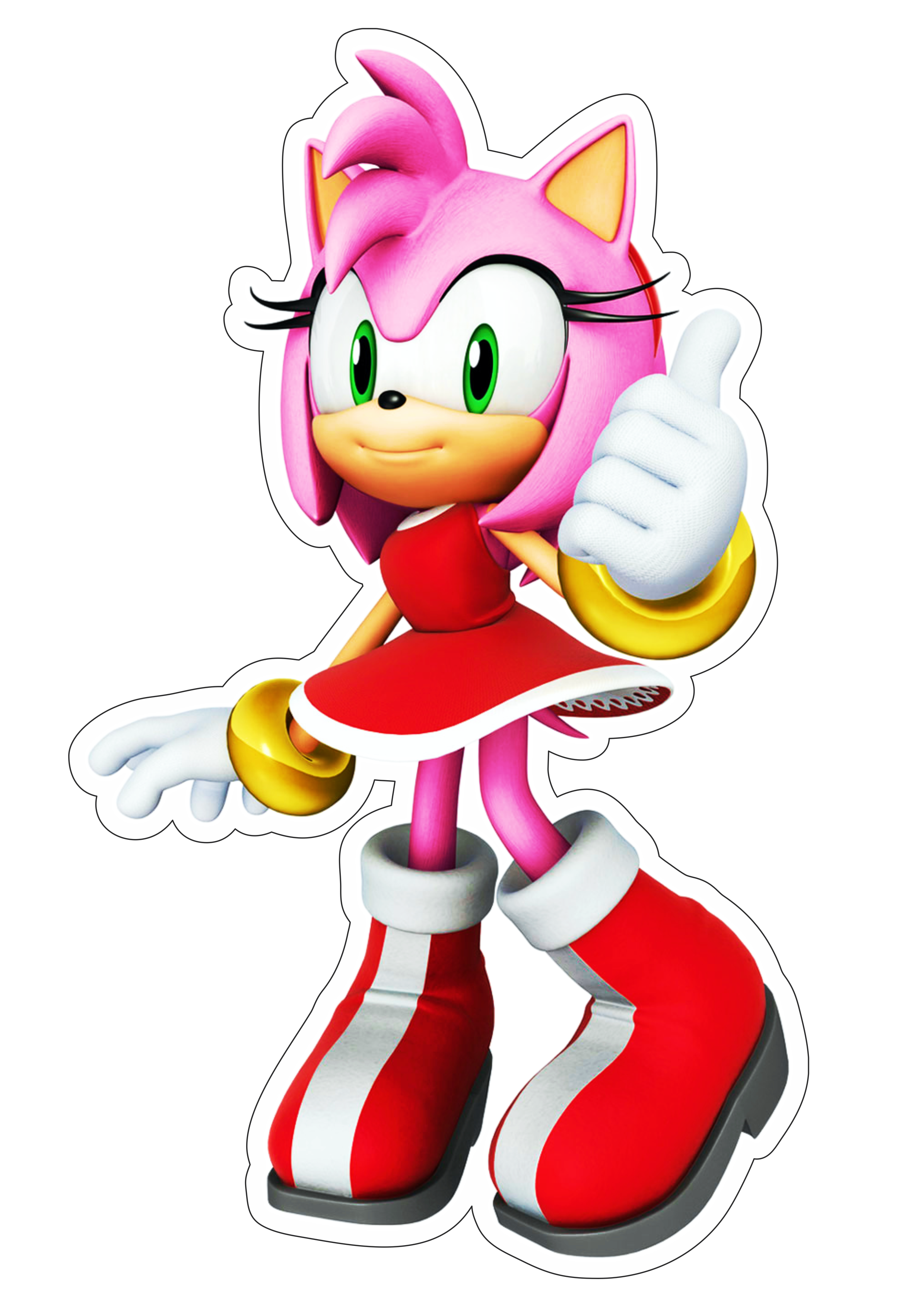 Sonic the hedgehog Amy Rose rosa vestido vermelho png