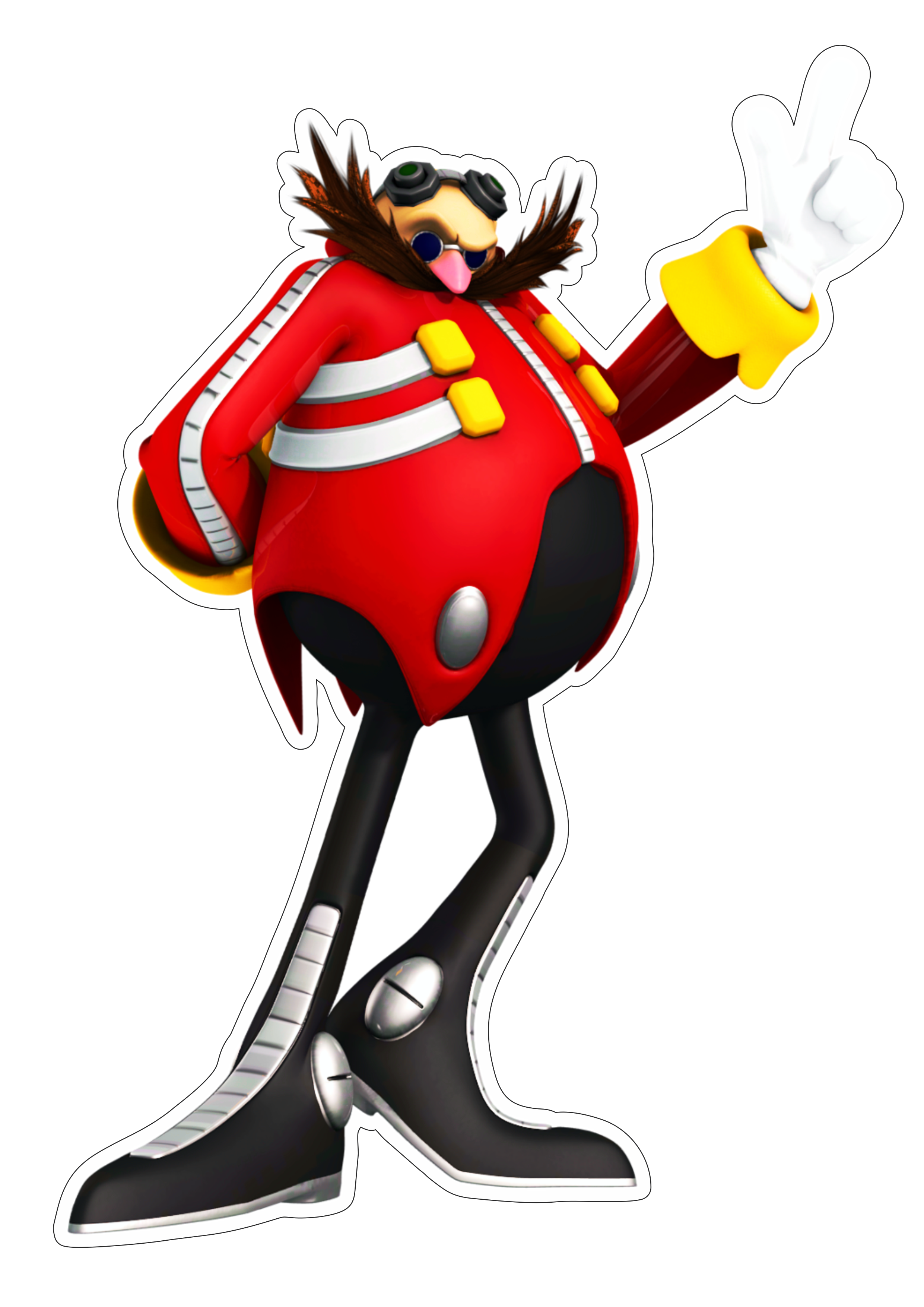 Sonic the hedgehog personagem de game doutor Ivoro botnik fundo transparente com contorno png