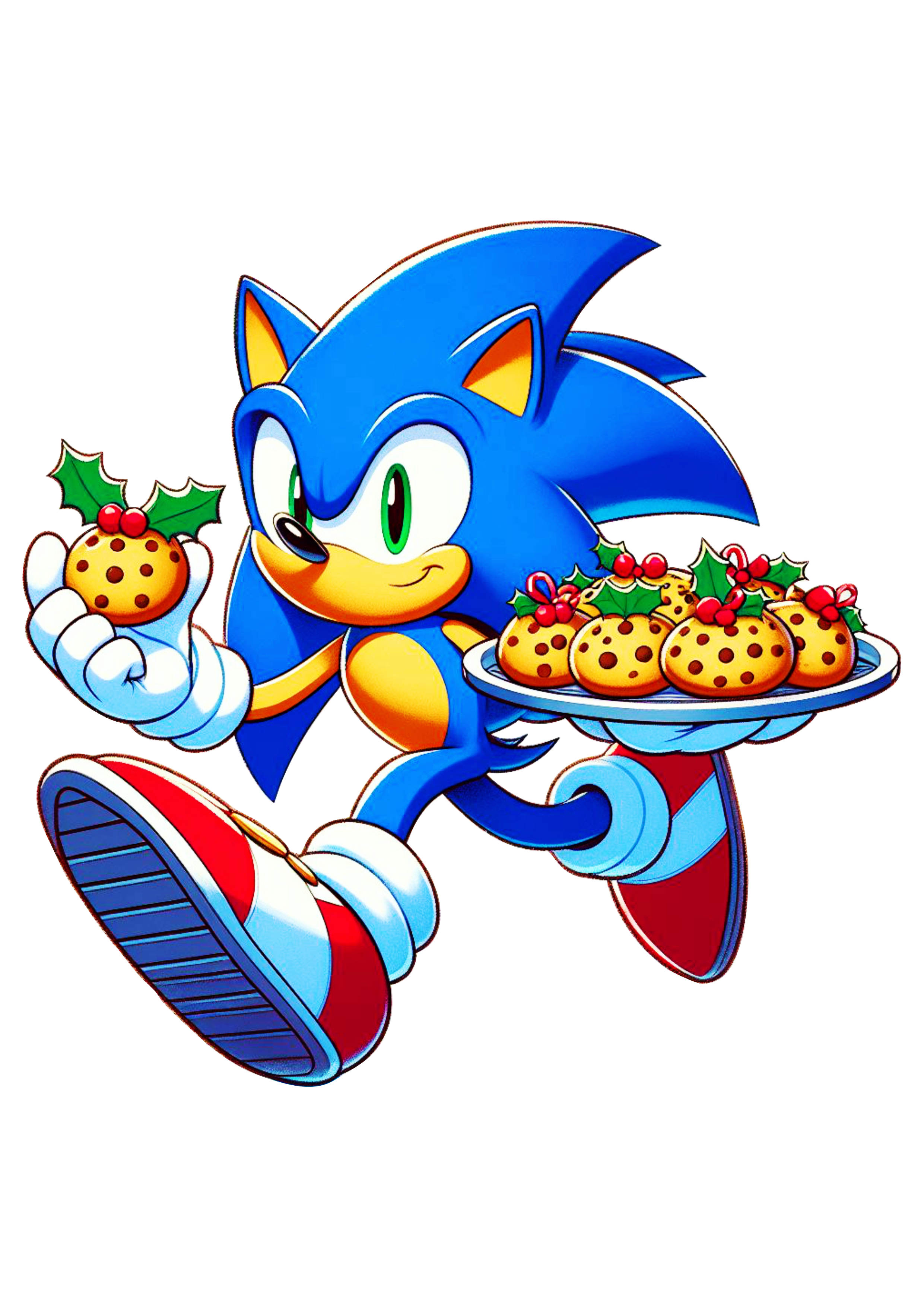 Imagens de natal Sonic the hedgehog com bandeja de biscoitos png