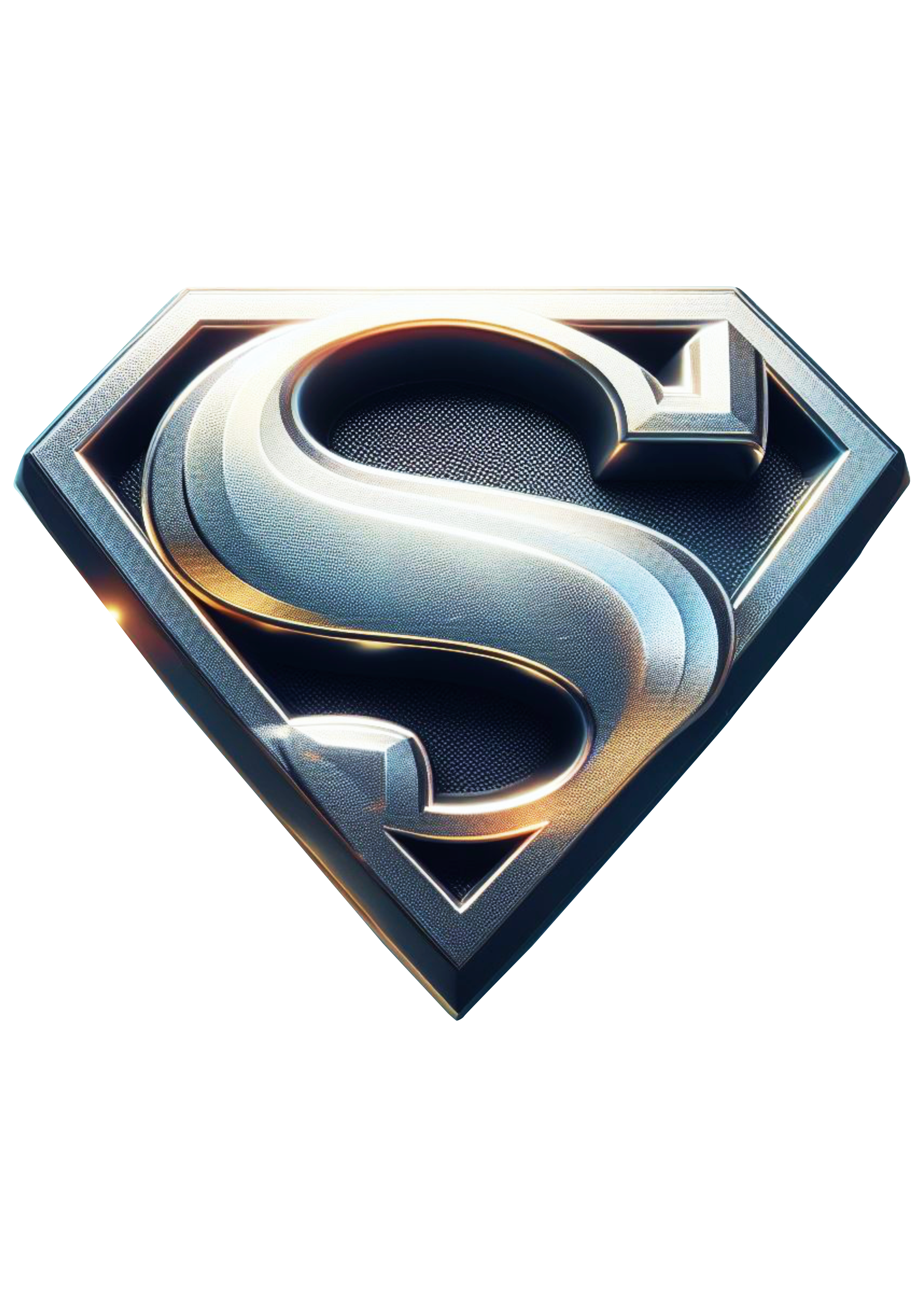 Super Homem símbolo prateado vetor png