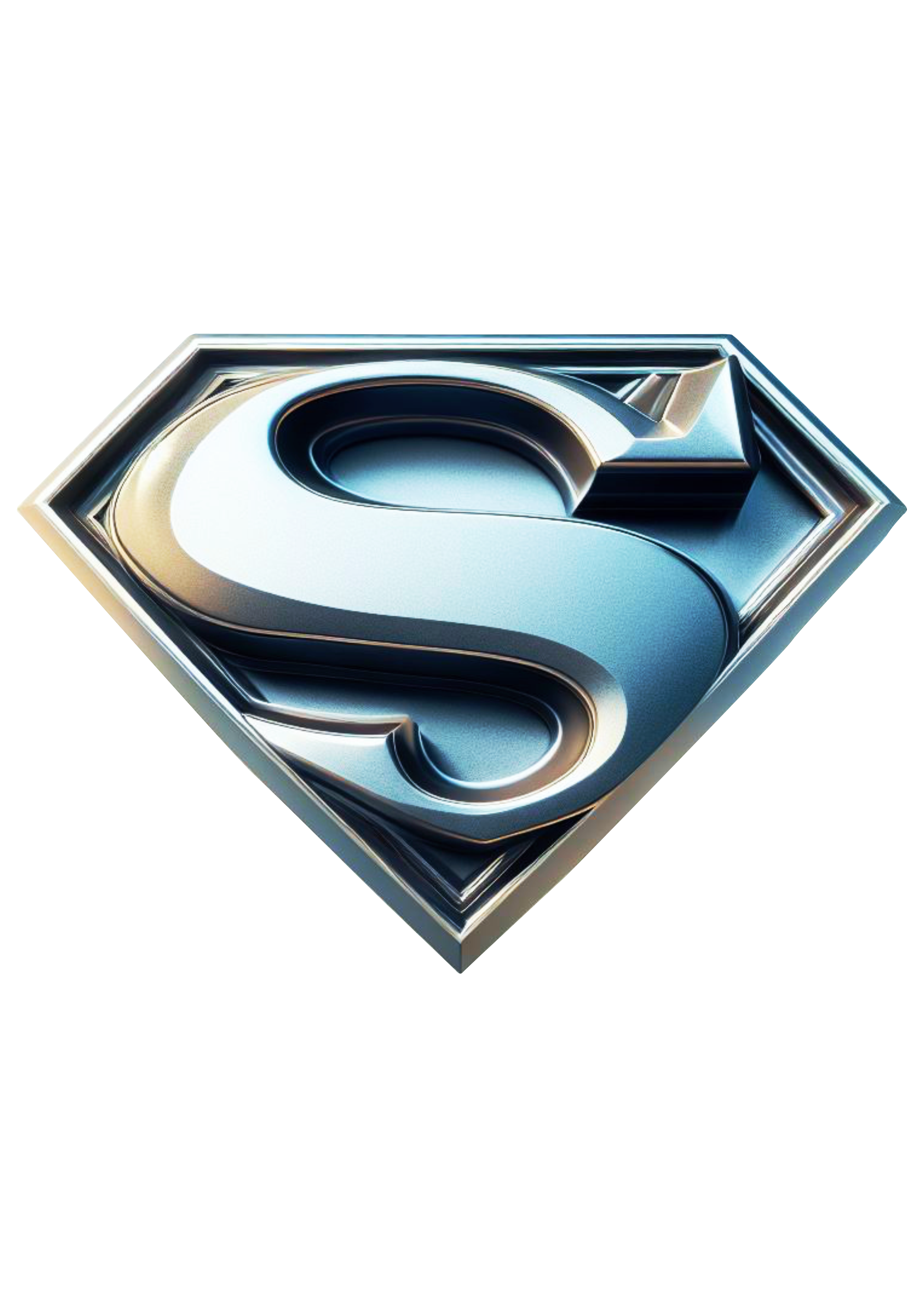 Super Homem símbolo prateado vetor fundo transparente png