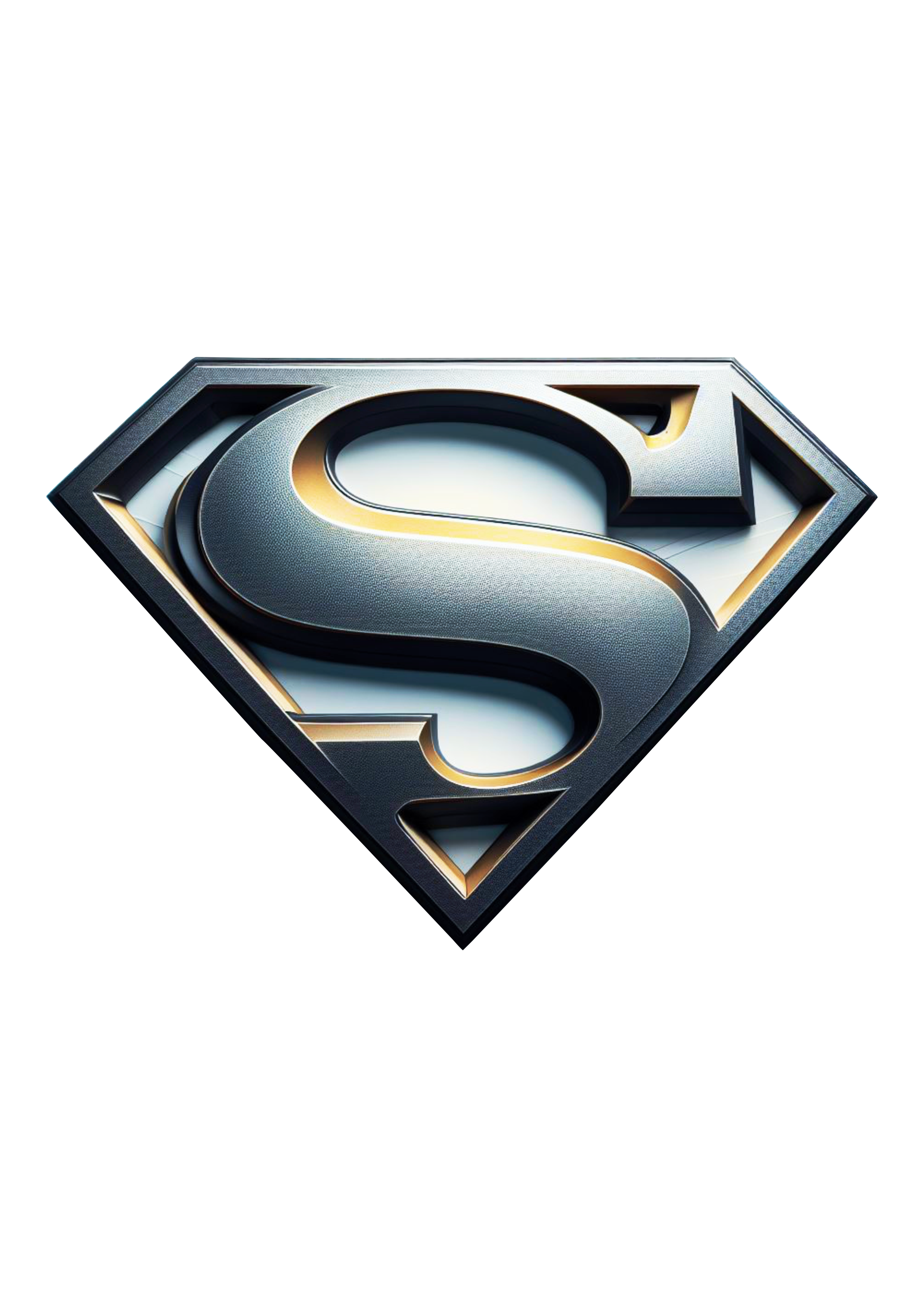 Super Homem símbolo prateado vetor fundo transparente dc comics png