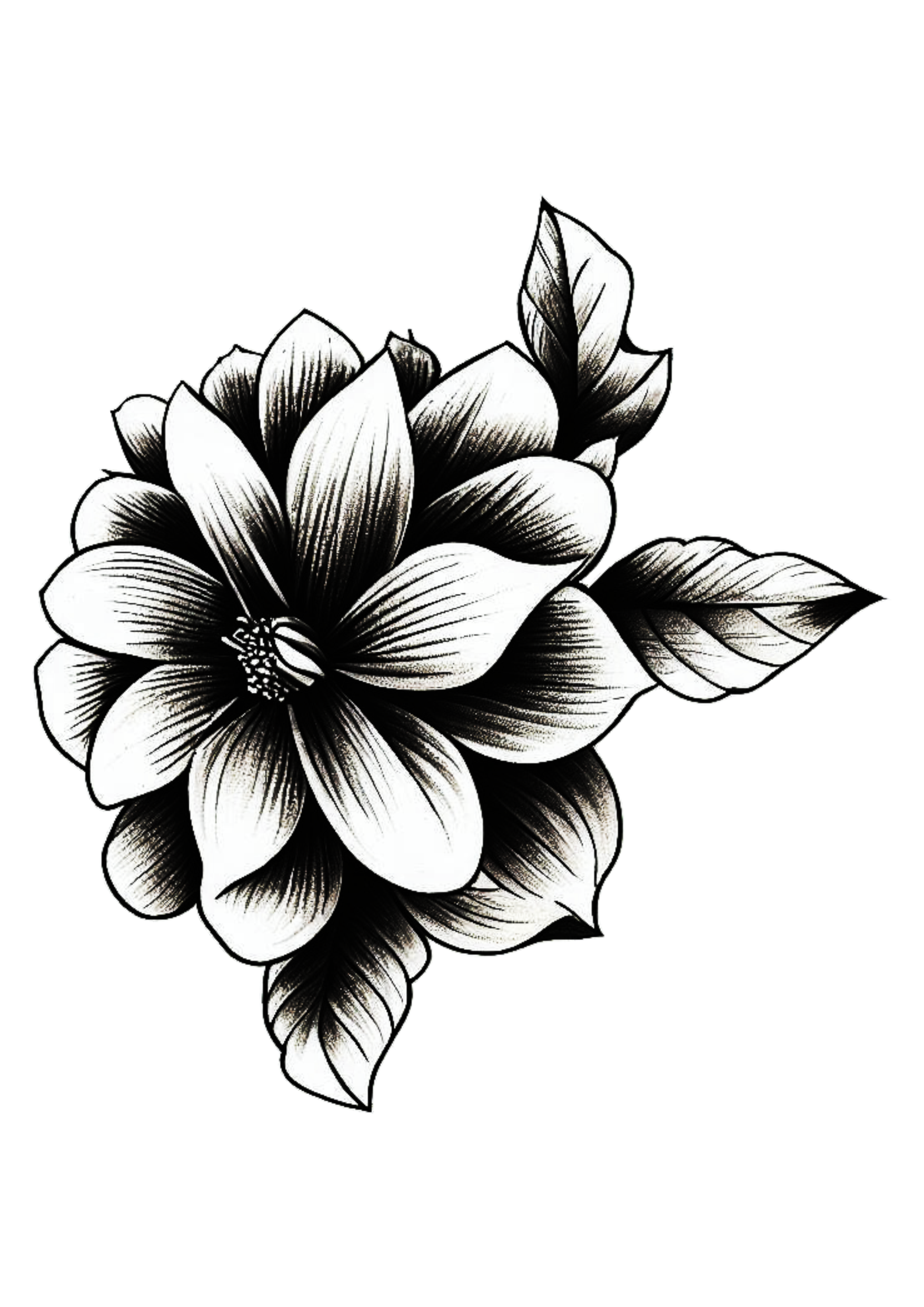 Tatuagem desenho de uma flor rabisco fundo transparente png