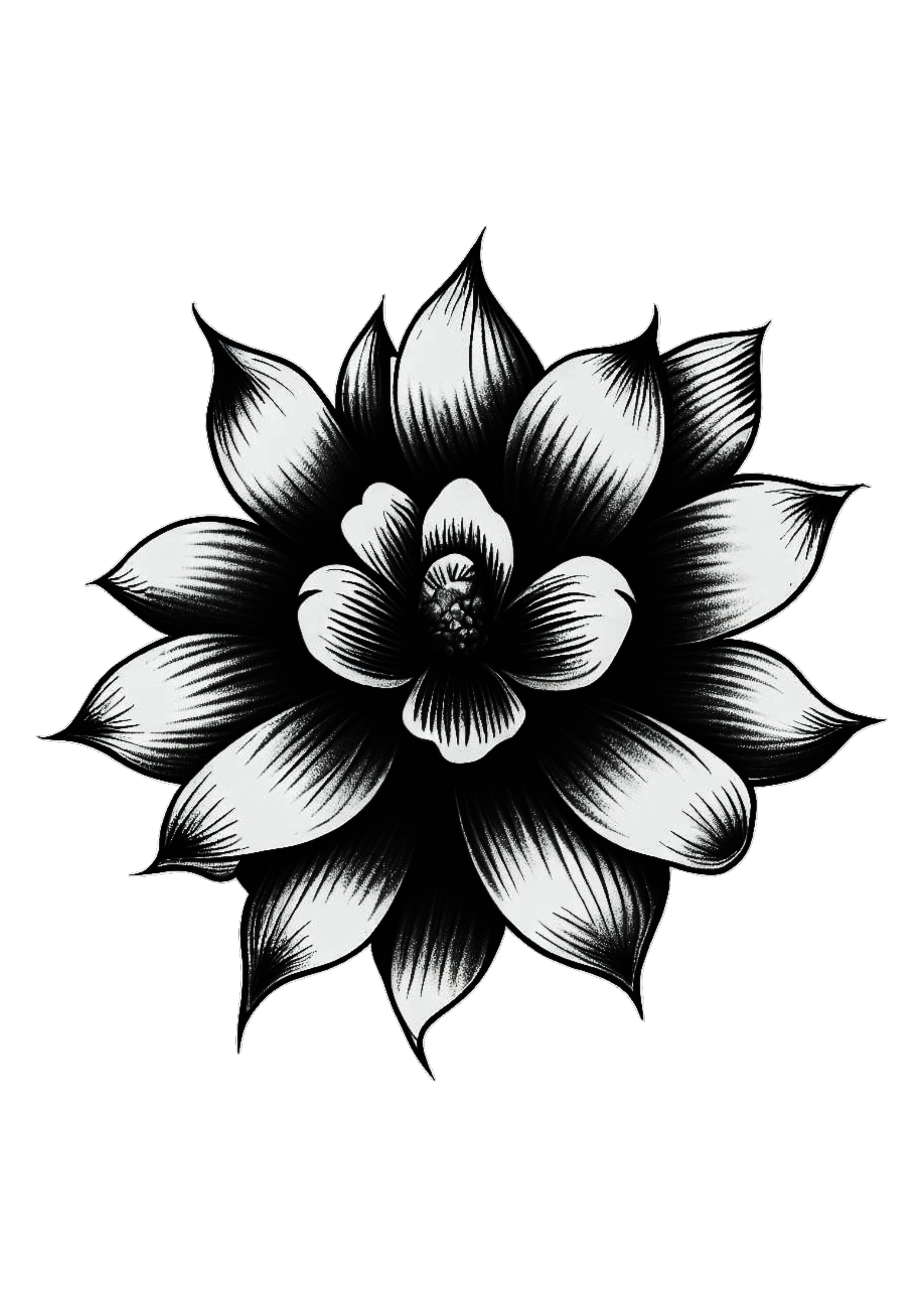 Tatuagem desenho de uma flor rabisco art fundo transparente png