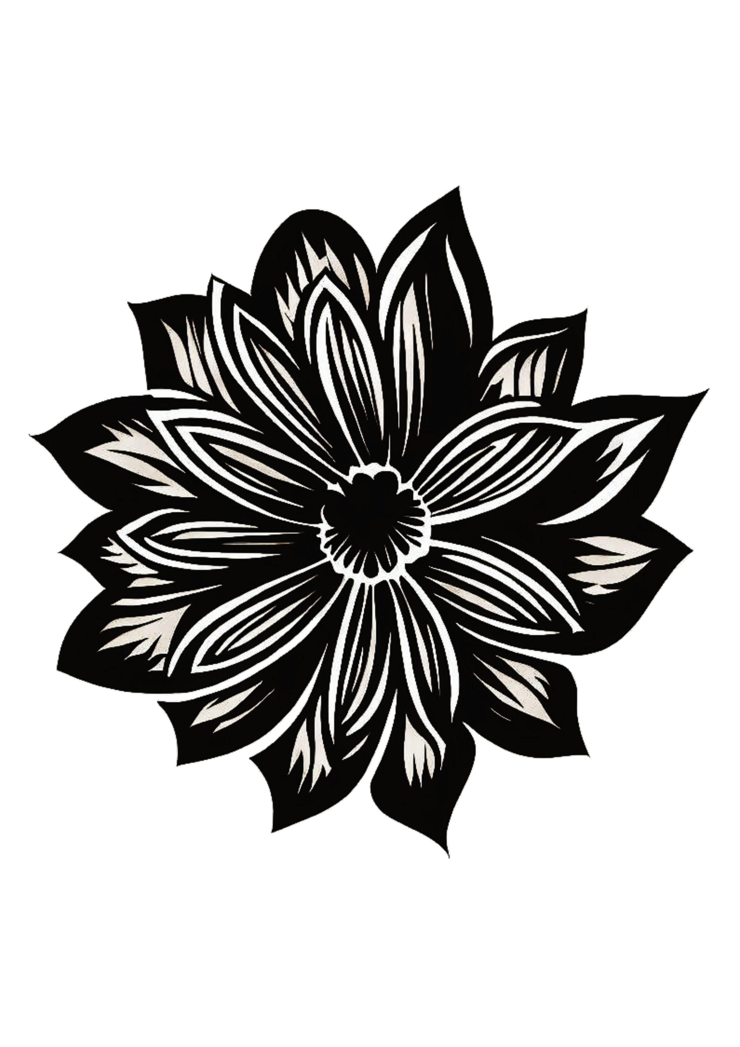 Tatuagem desenho de uma flor rabisco clipart fundo transparente png
