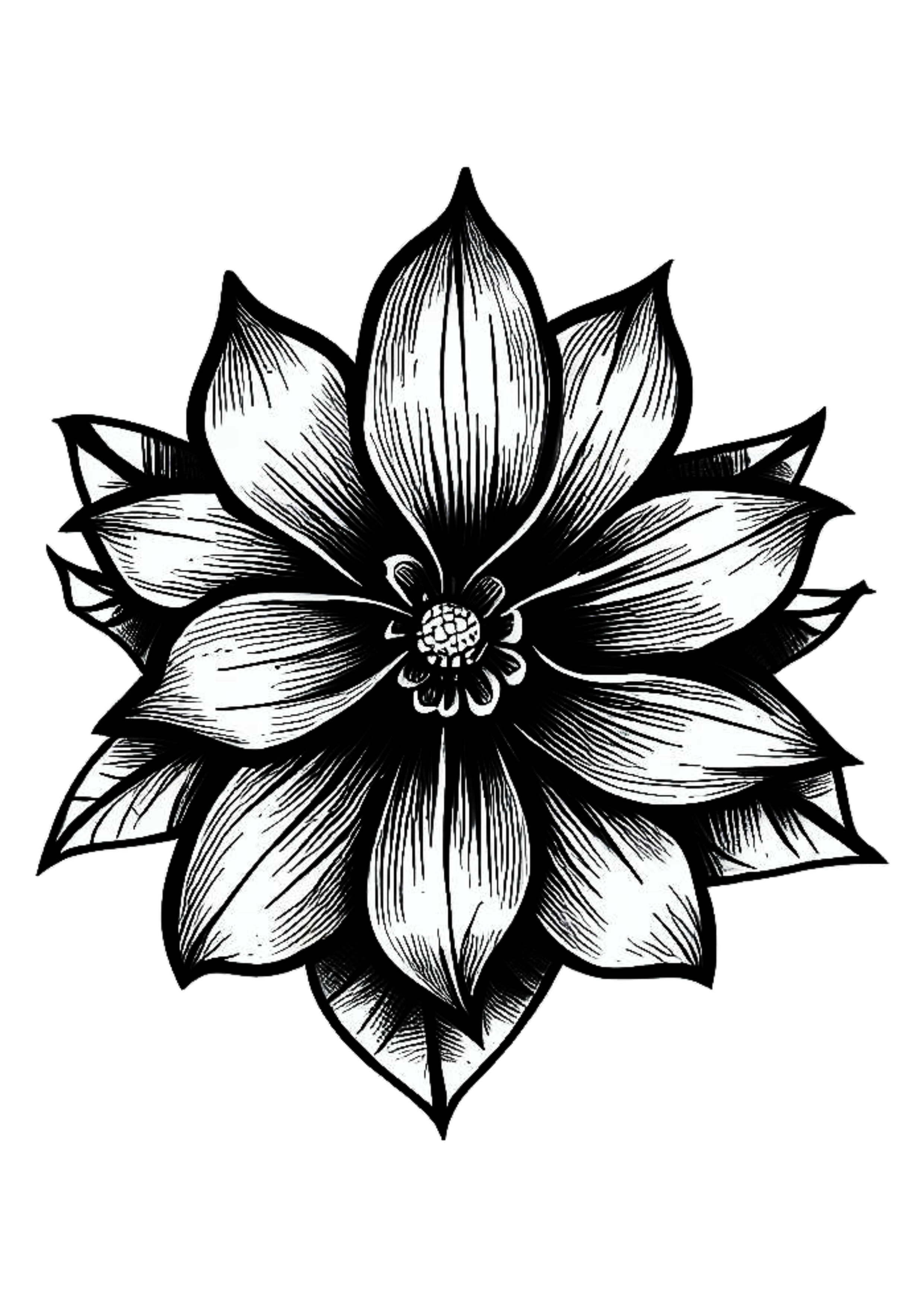 Tatuagem desenho de uma flor rabisco clipart free fundo transparente png