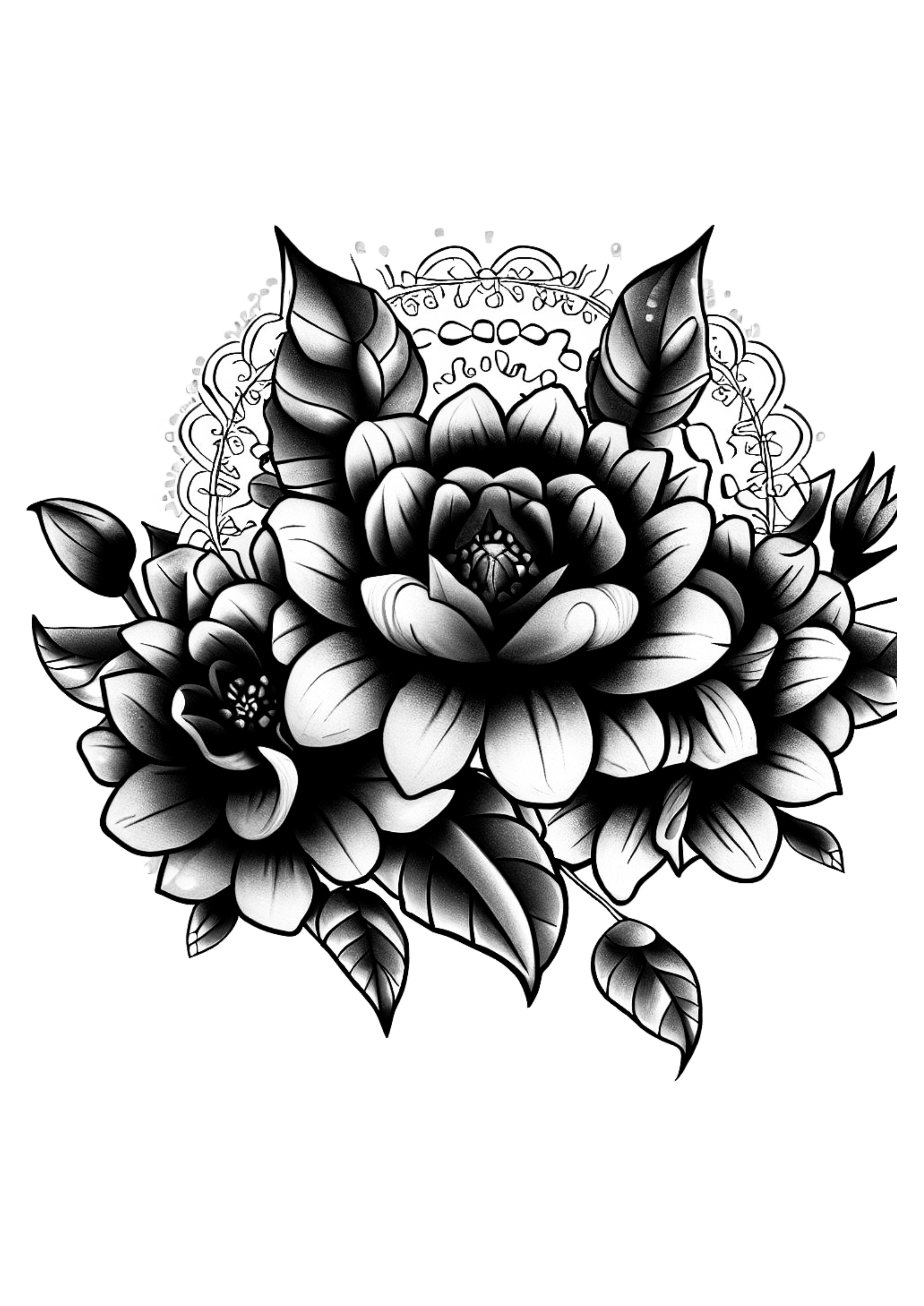 Ilustração De Tatuagem Decorativa flores png
