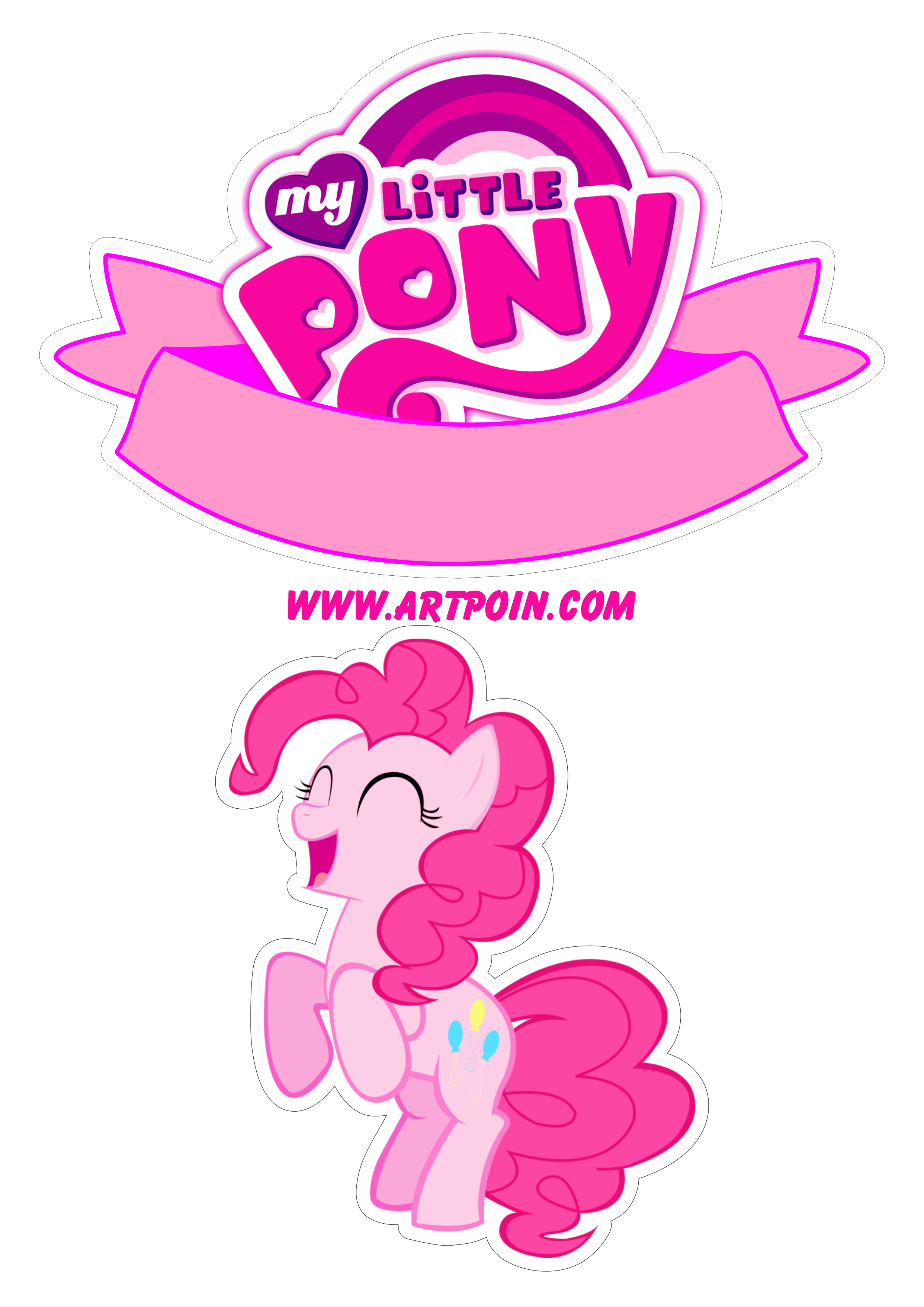 My little pony topo de bolo para imprimir decoração de aniversário rosa desenho infantil png