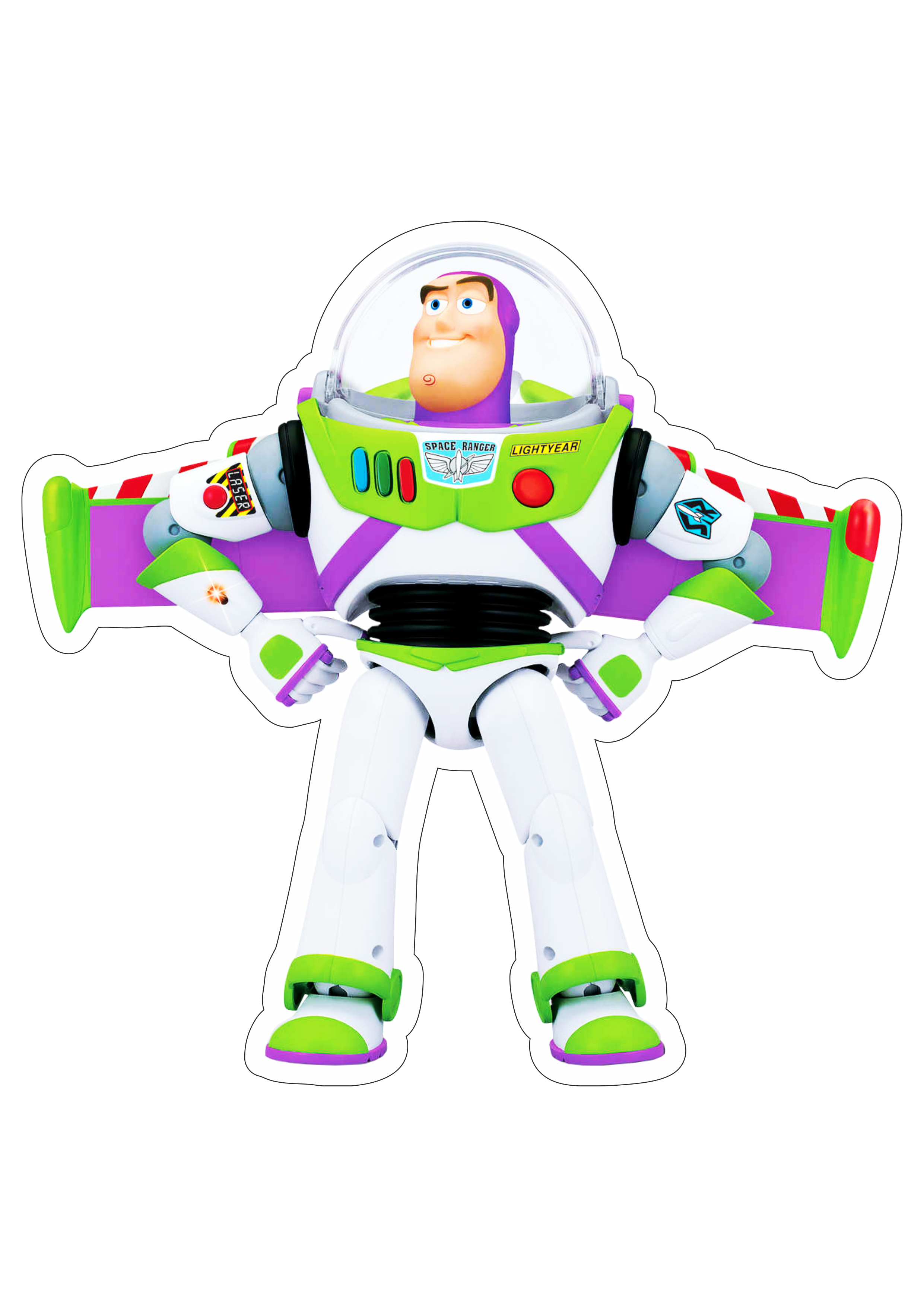 Toy Story Buzz Lightyear brinquedo astronauta disney plus streaming desenho infantil fundo transparente com contorno png