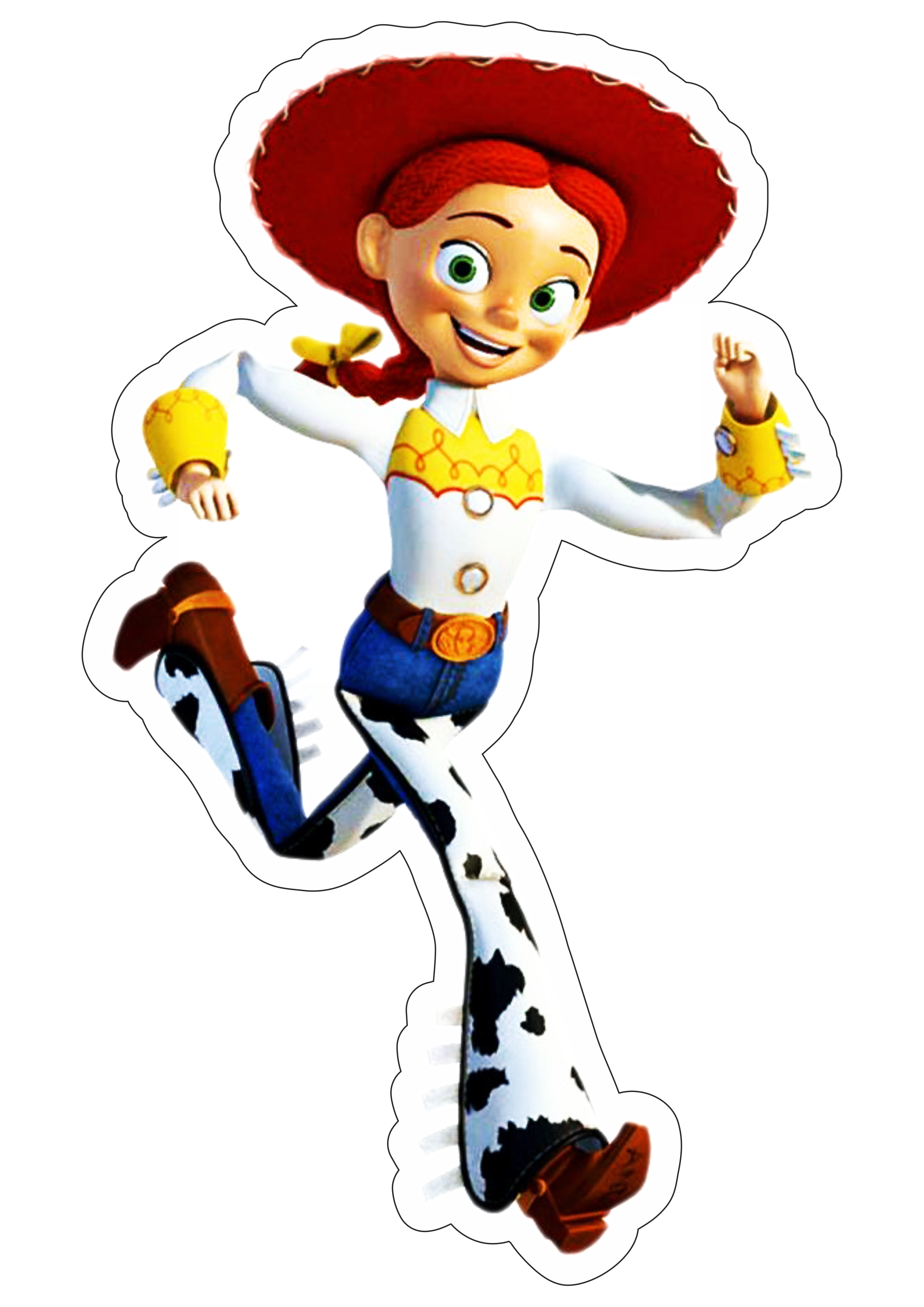 Toy Story Jessie brinquedo menina cowboy disney plus streaming animação infantil fundo transparente com contorno png