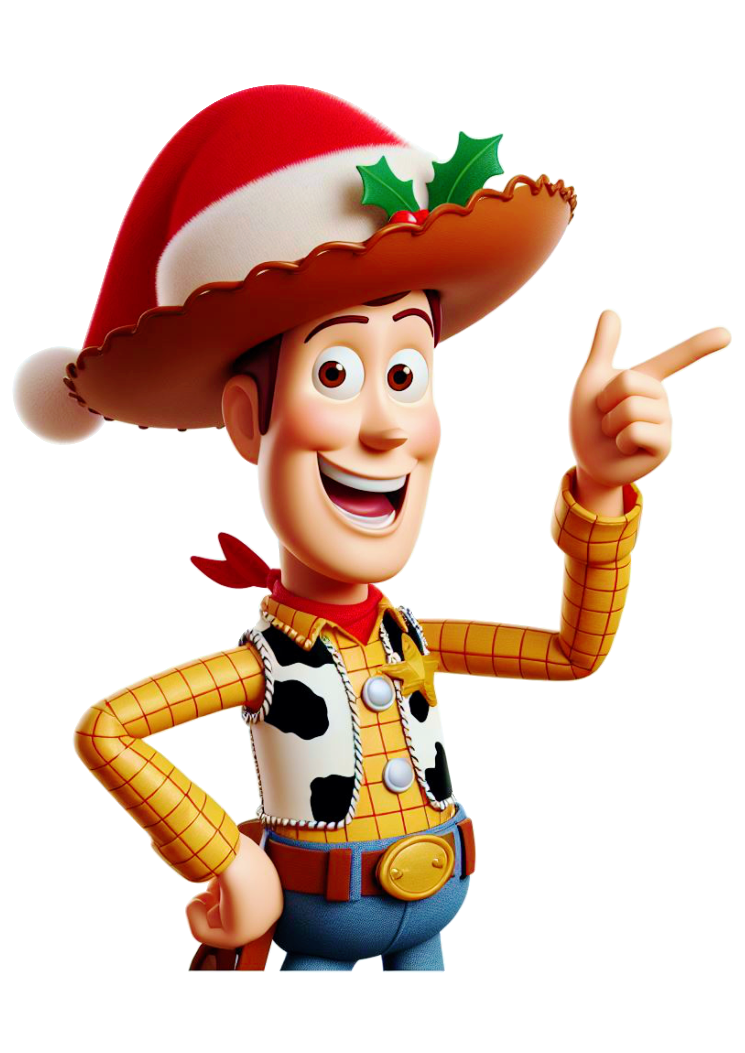 Toy Story Woody cowboy com gorro do papai noel decoração de de natal png