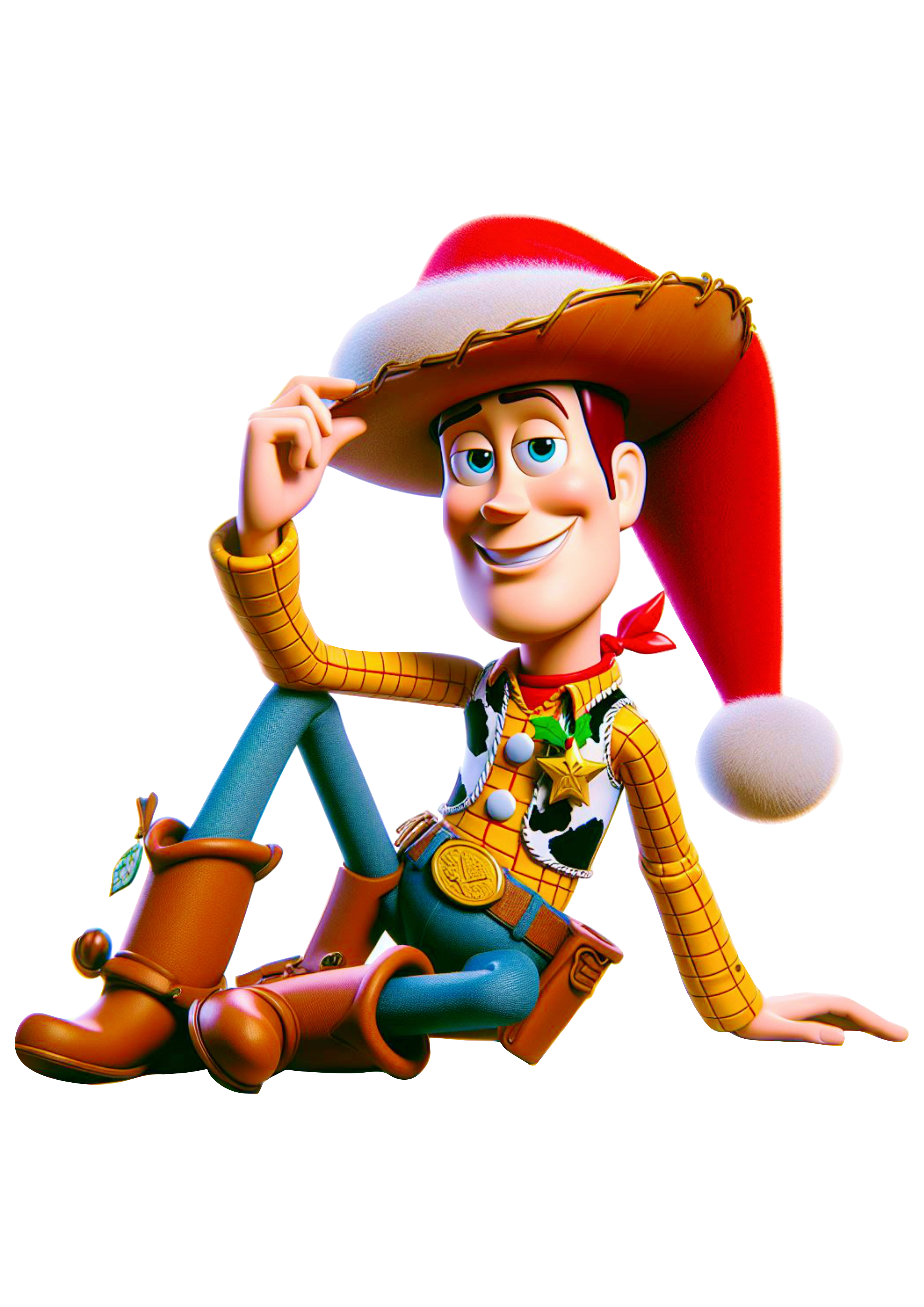 Toy Story Woody cowboy com gorro do papai noel decoração de de natal cercado animação png