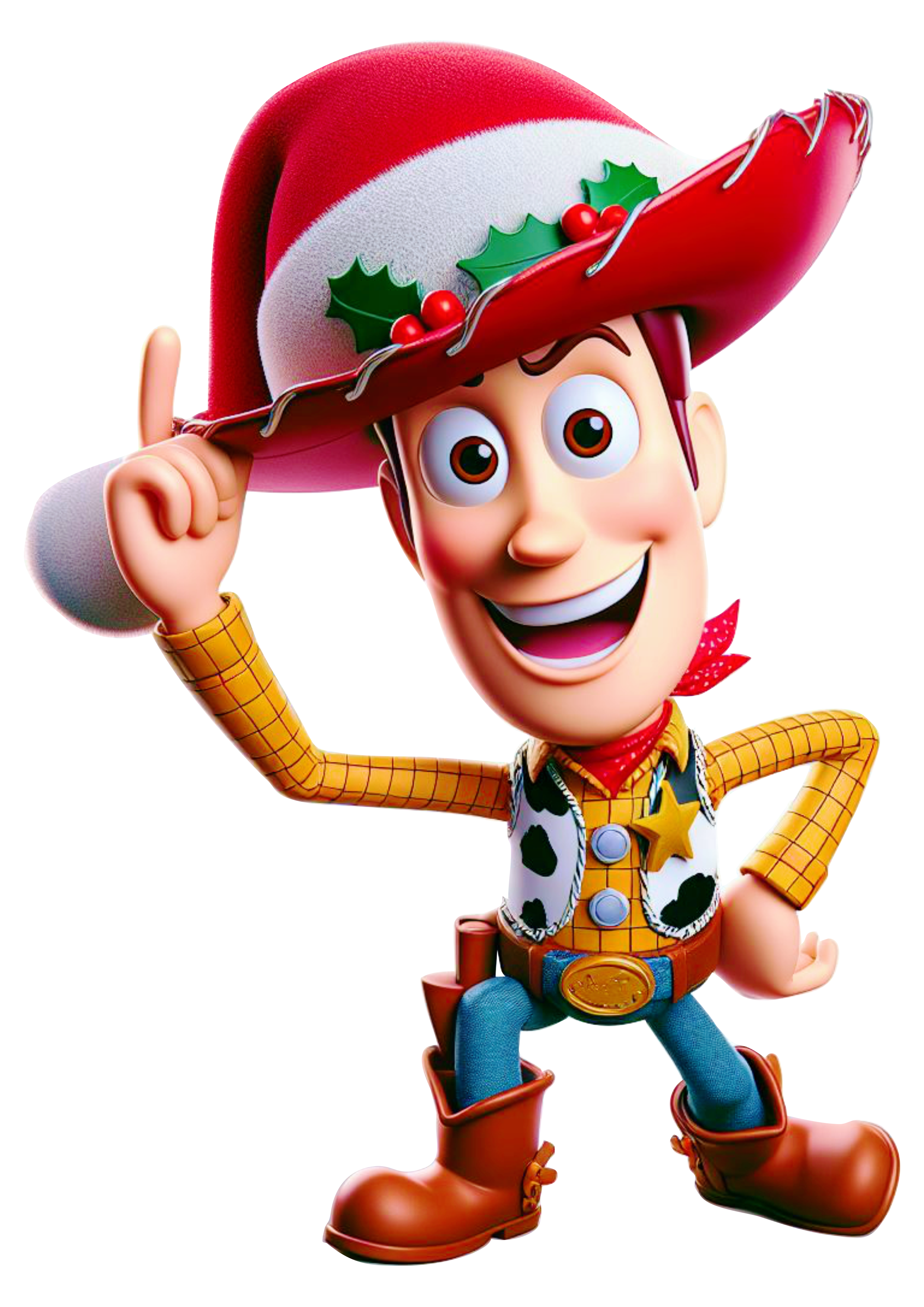 Toy Story Woody cowboy com gorro do papai noel decoração de de natal cercado animação disney png