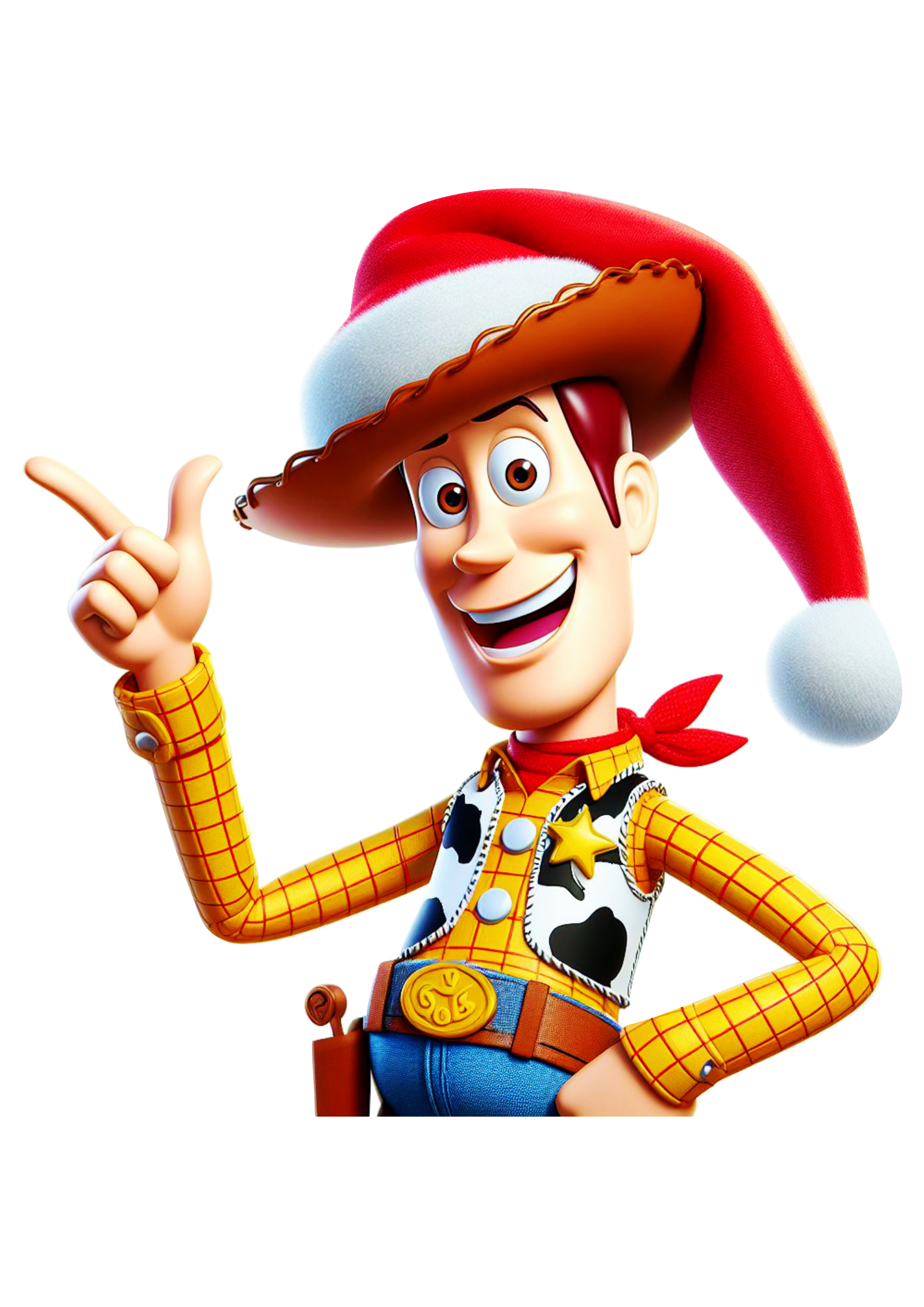 Toy Story Woody cowboy com gorro do papai noel decoração de de natal cercado animação infantil disney png