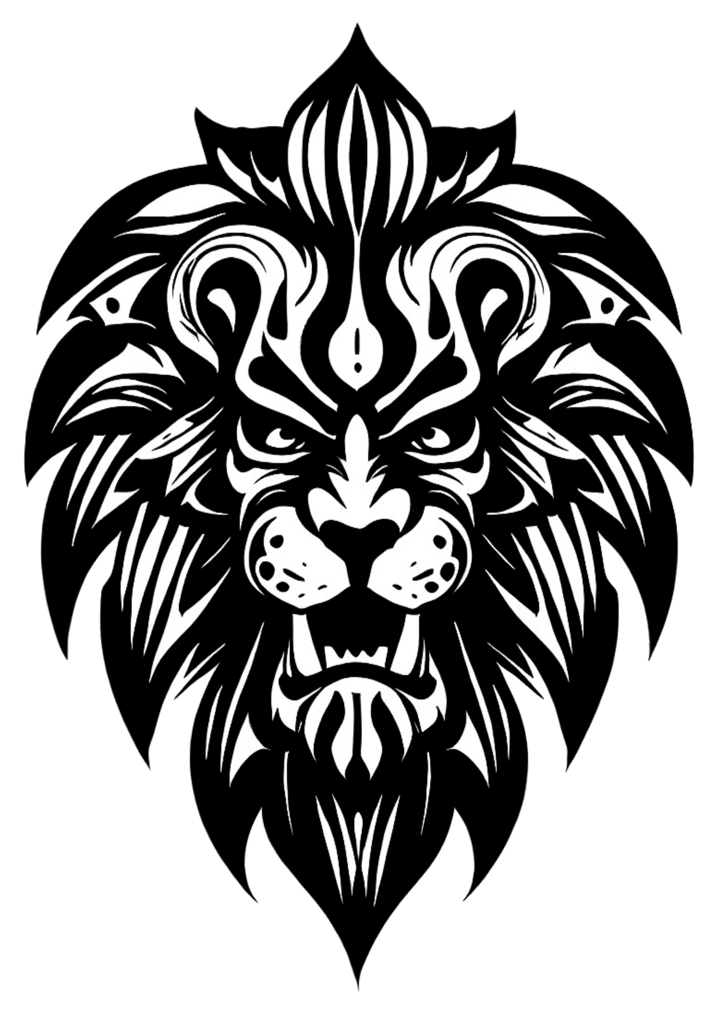 Ilustração De Tatuagem riscos leão tribal artes gráficas fundo transparente png