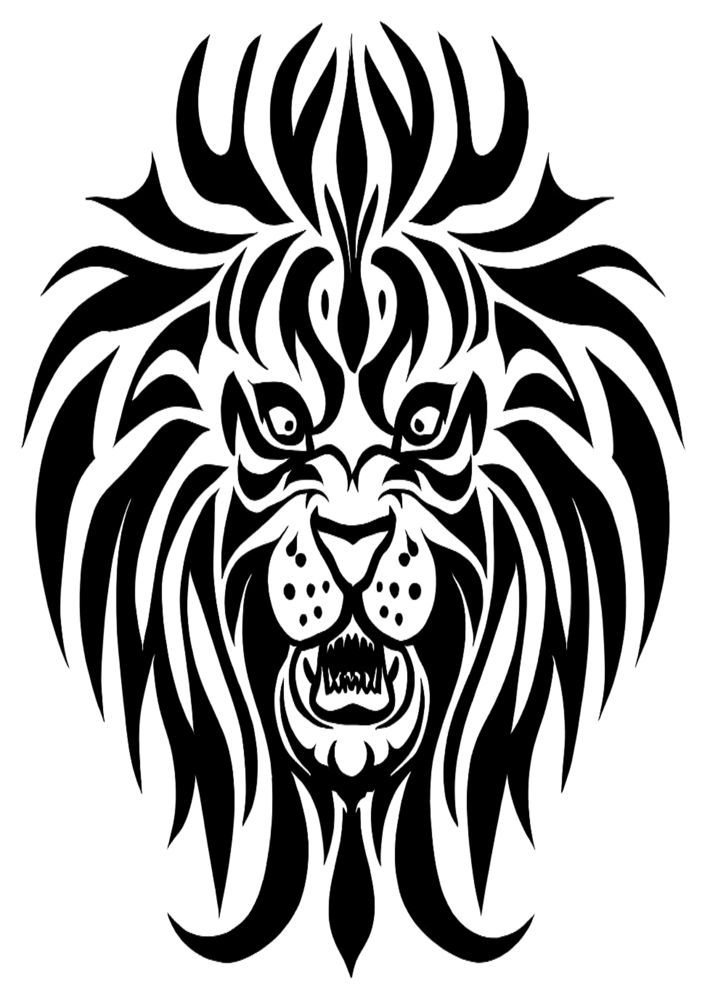 Ilustração De Tatuagem riscos leão tribal arte conceitual fundo transparente png