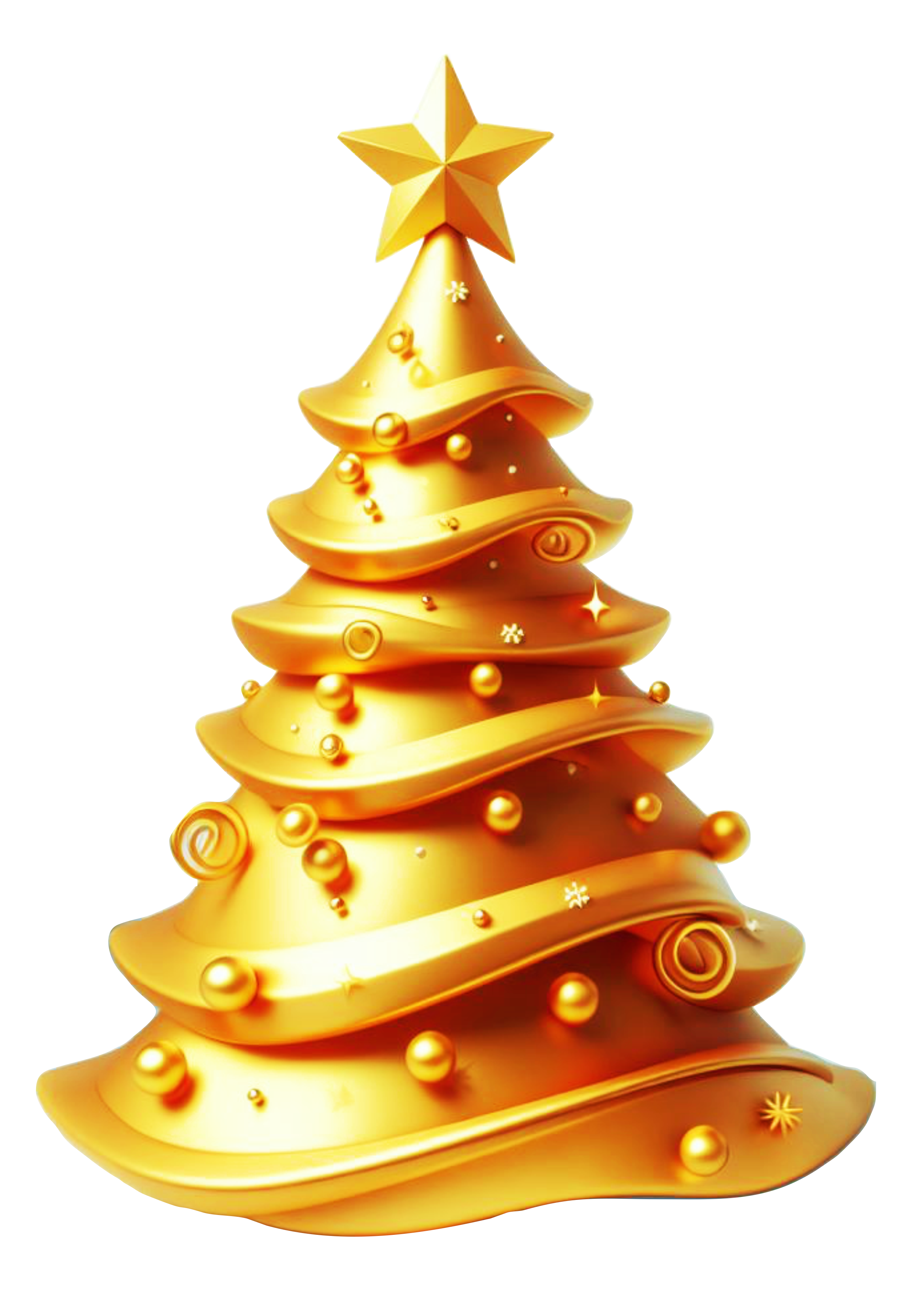 Árvore de natal dourada brilhante png