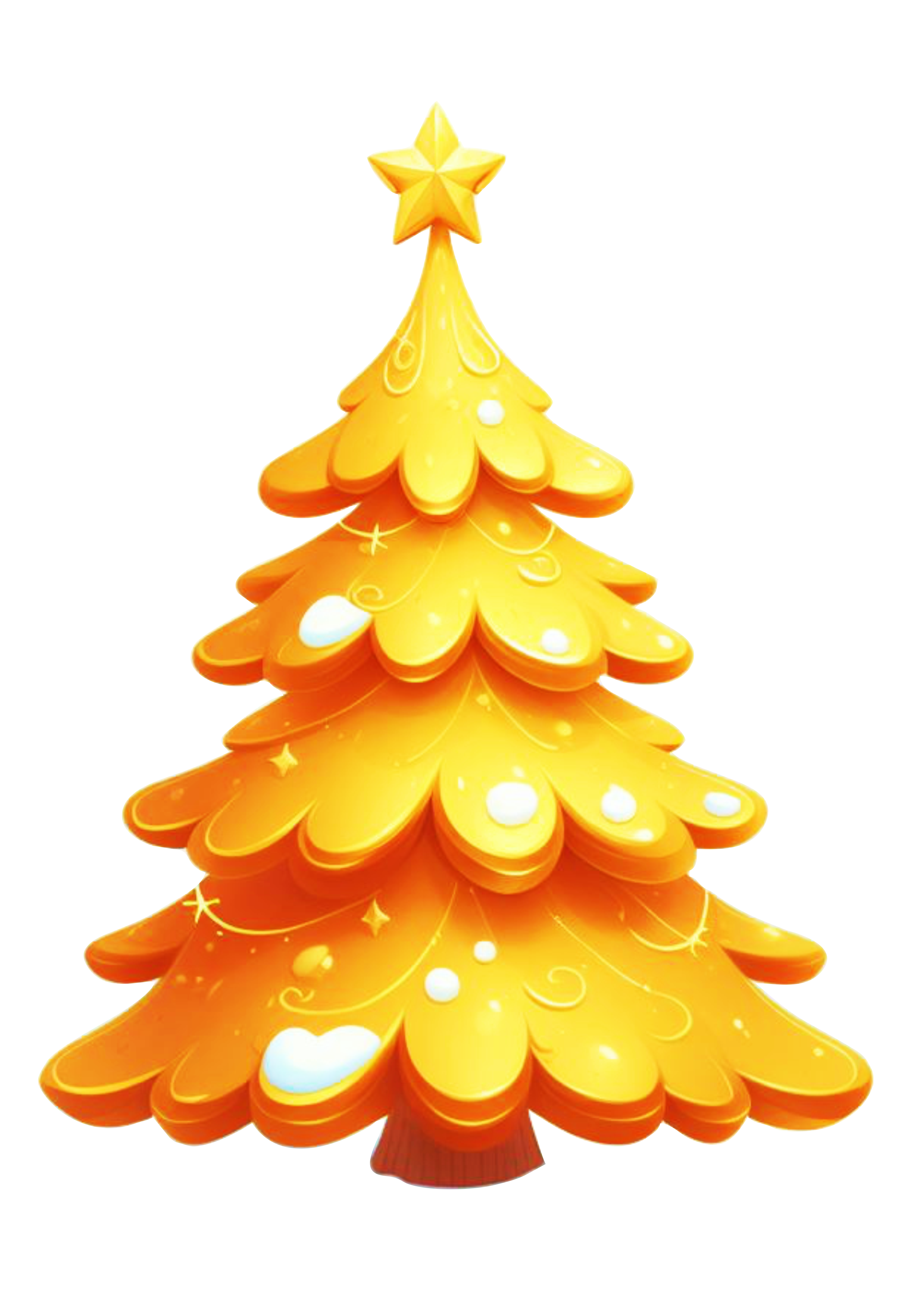 Árvore de natal dourada brilhante ilustração fundo transparente design golden png