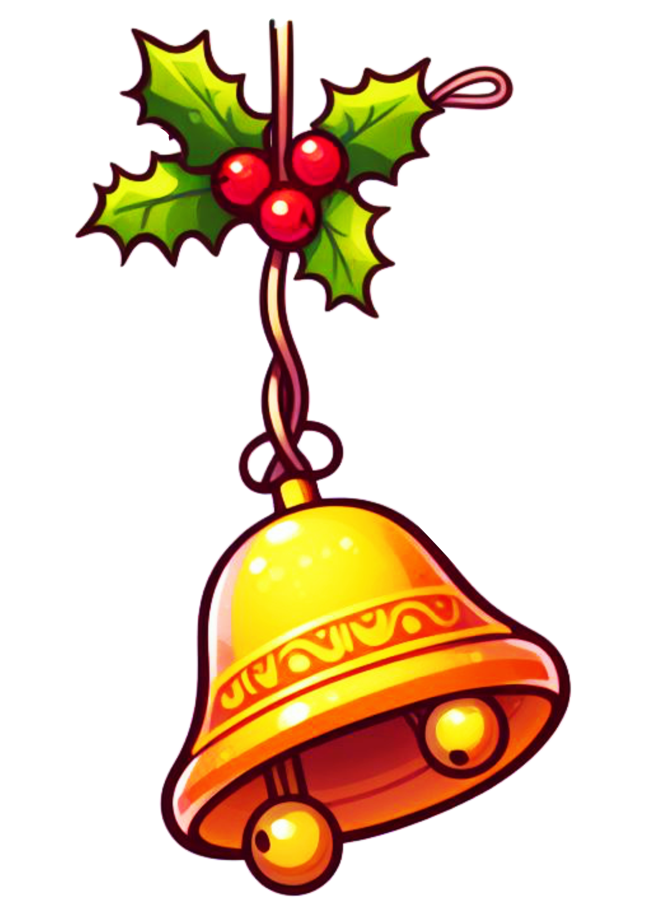 Decoração de natal Sino dourado png