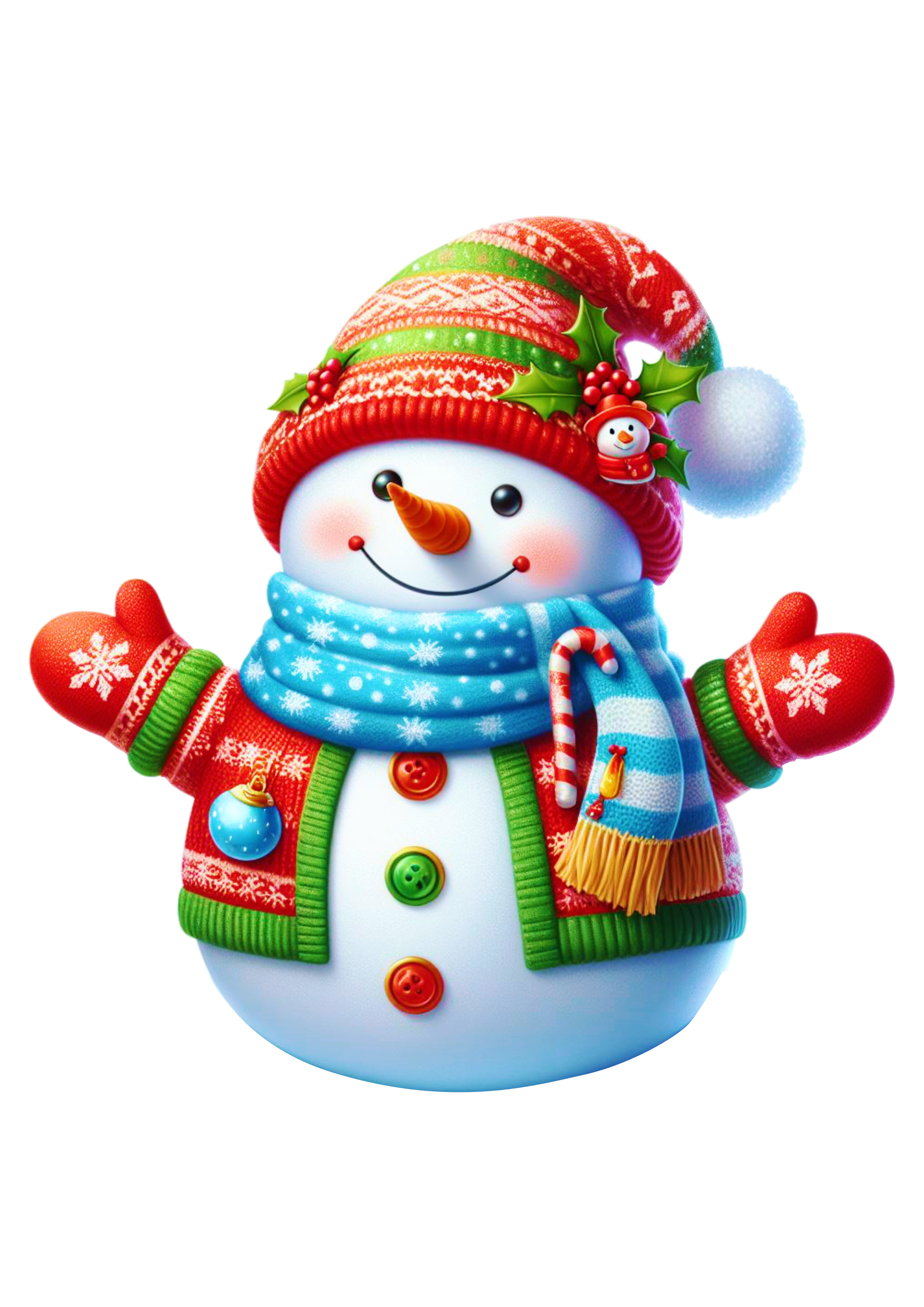 Decoração de natal boneco de neve fofinho pack de imagens fundo transparente png
