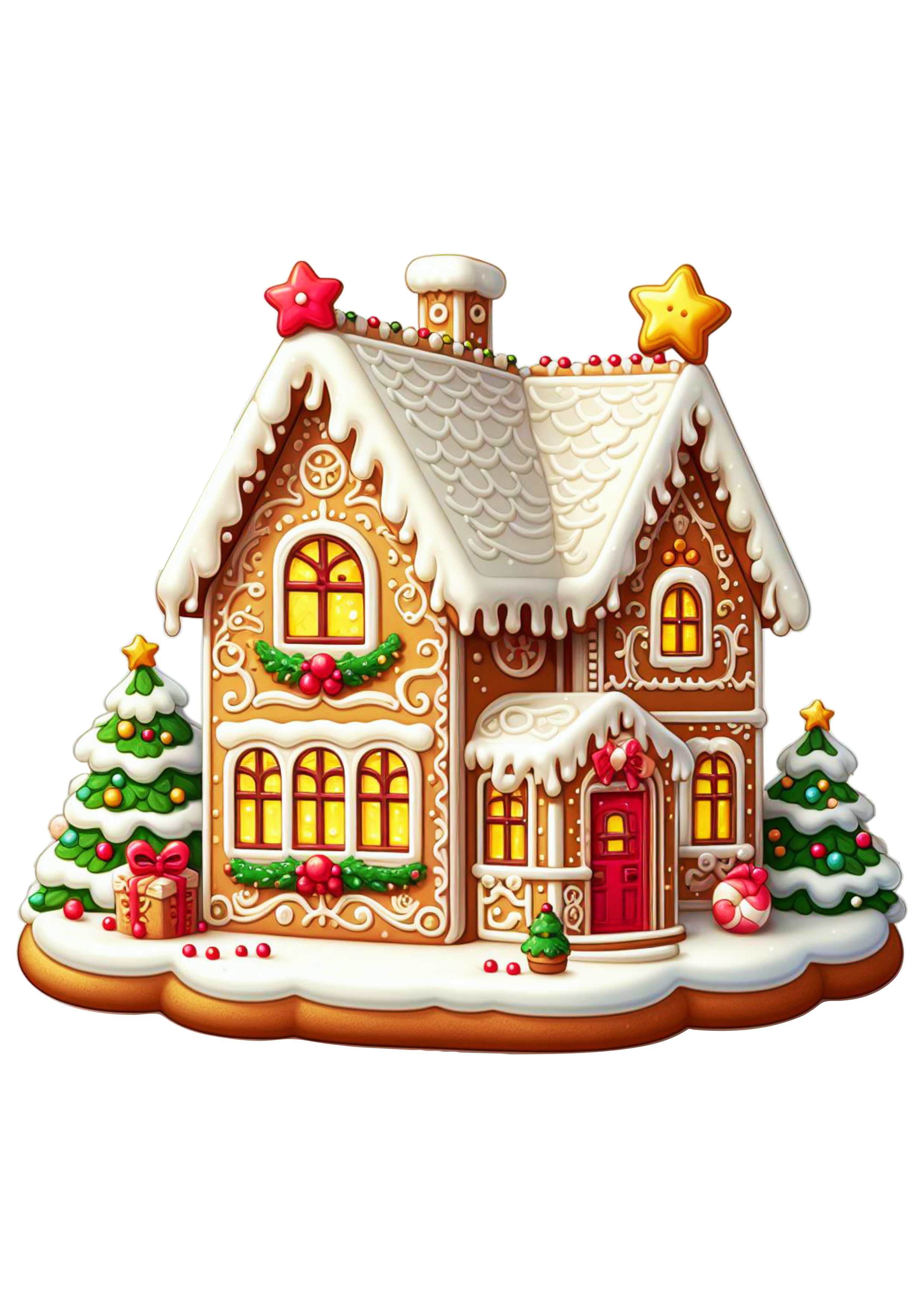 Biscoito de natal cenário casinha decorada neve doces guloseimas pack de imagens imagem com fundo transparente png