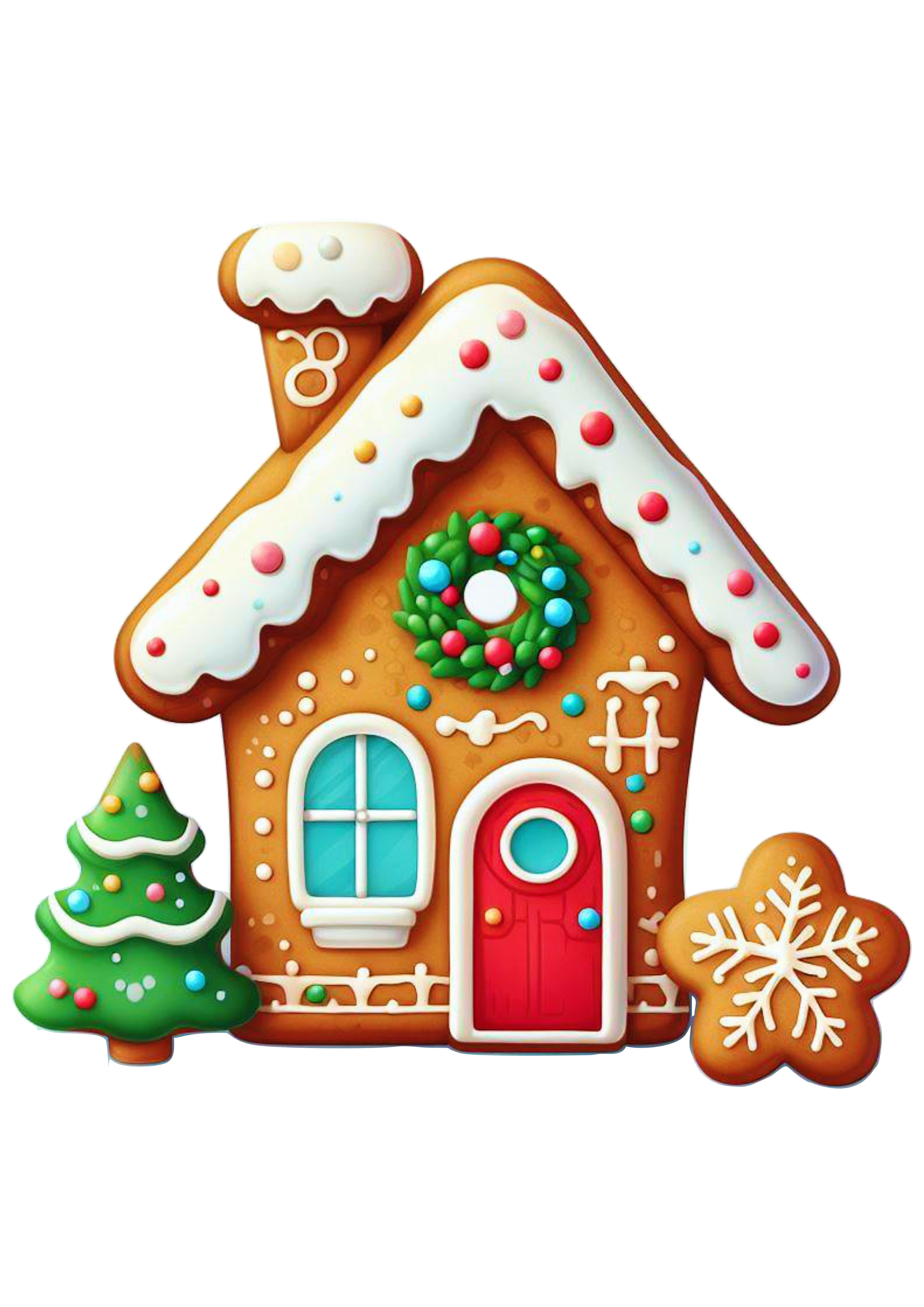 Biscoito de natal cenário casinha decorada neve doces guloseimas artes gráficas pack de imagens imagem com fundo transparente png