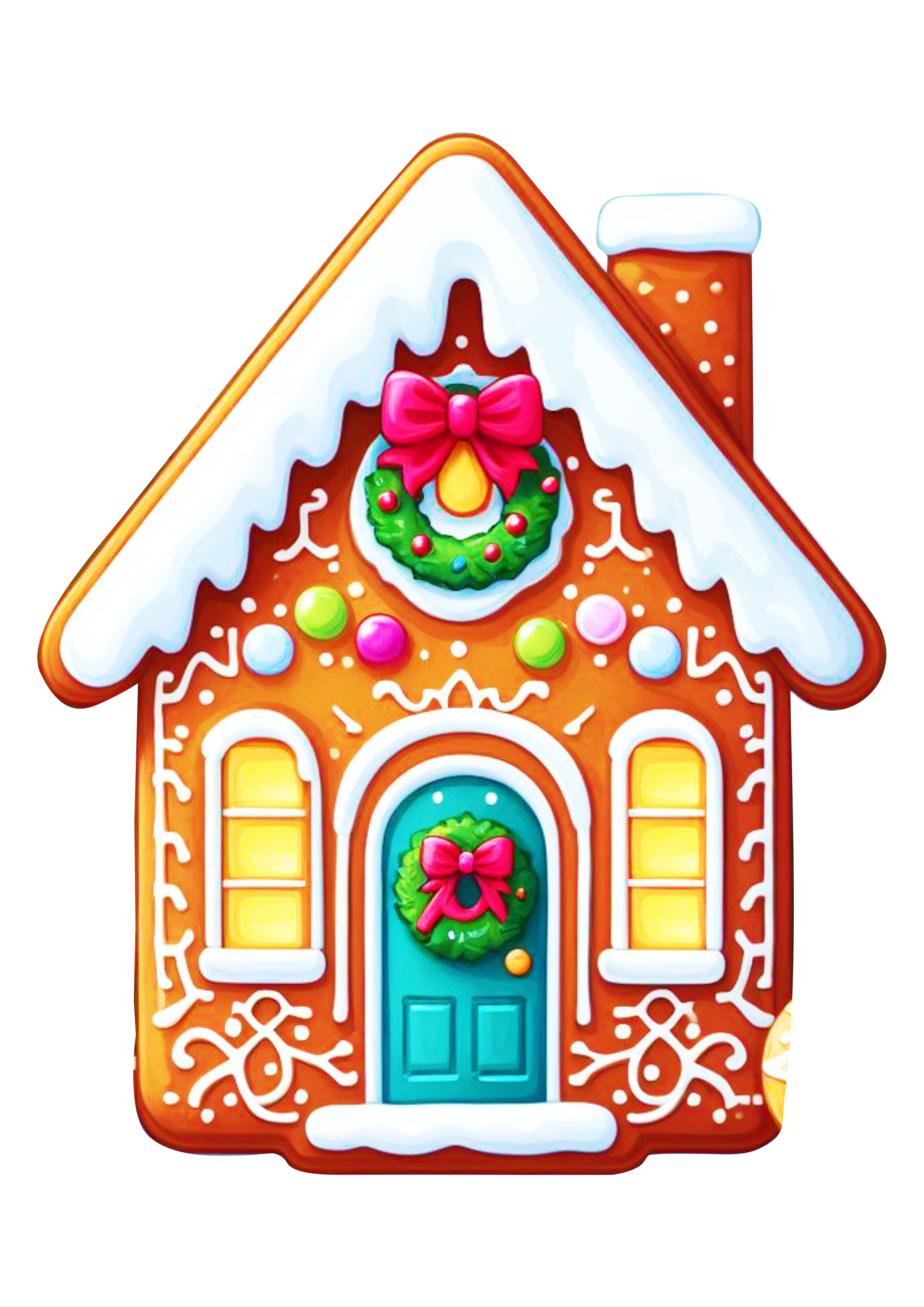 Biscoito de natal cenário casinha decorada neve doces guloseimas design pack de imagens imagem com fundo transparente png