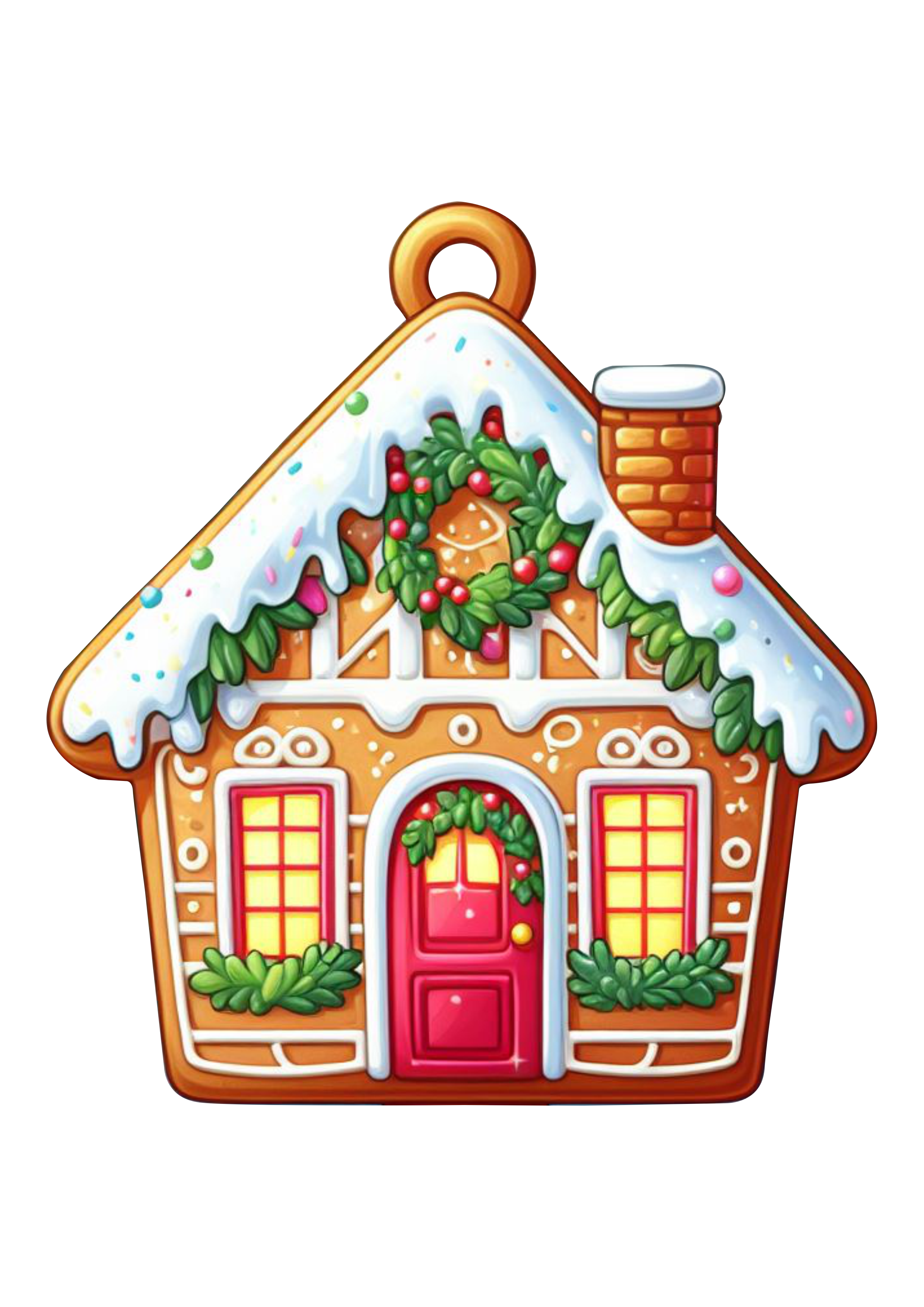 Biscoito de natal cenário casinha decorada neve doces guloseimas decoração pack de imagens imagem com fundo transparente png