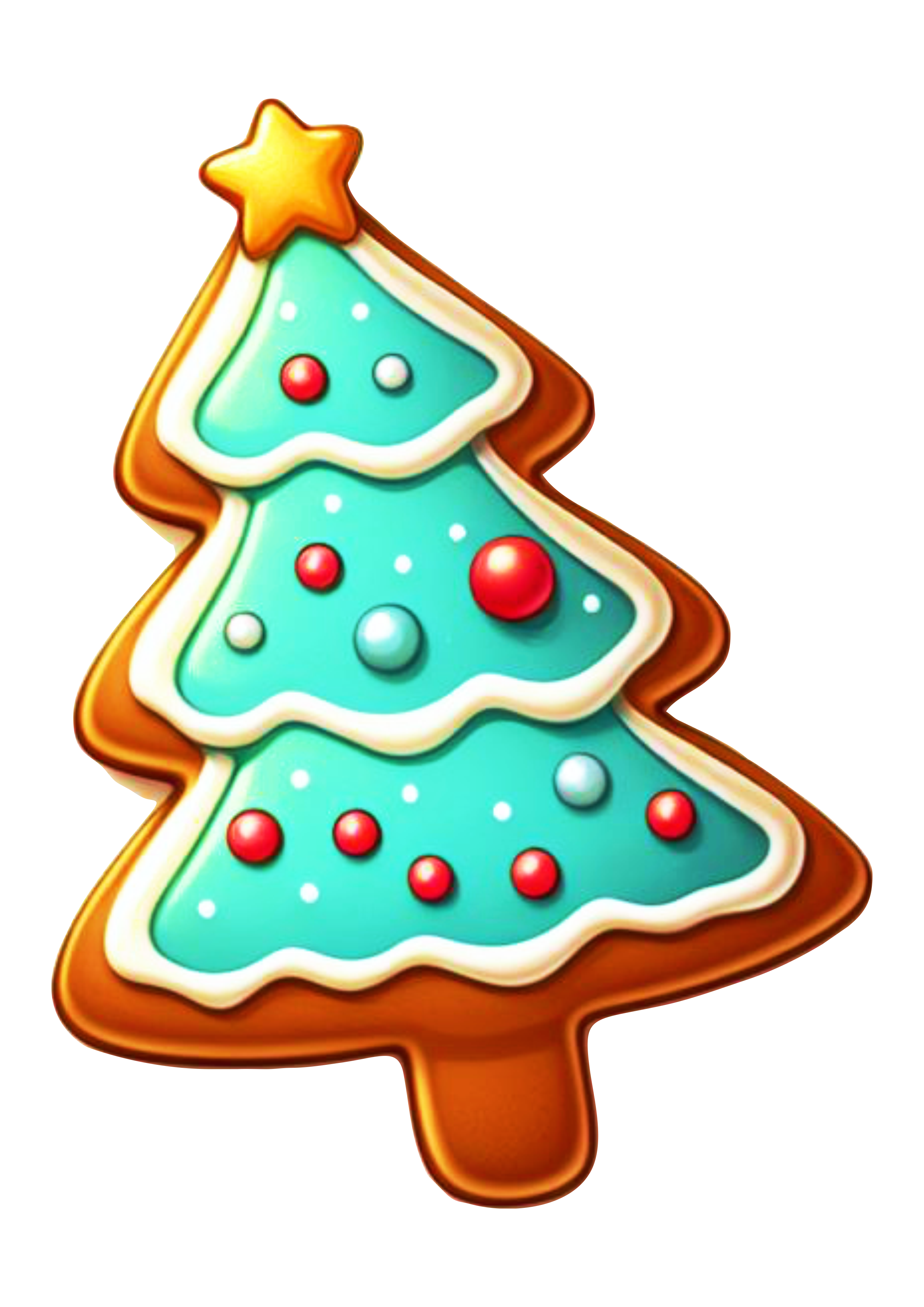 Decoração de natal biscoito em formato de árvore png