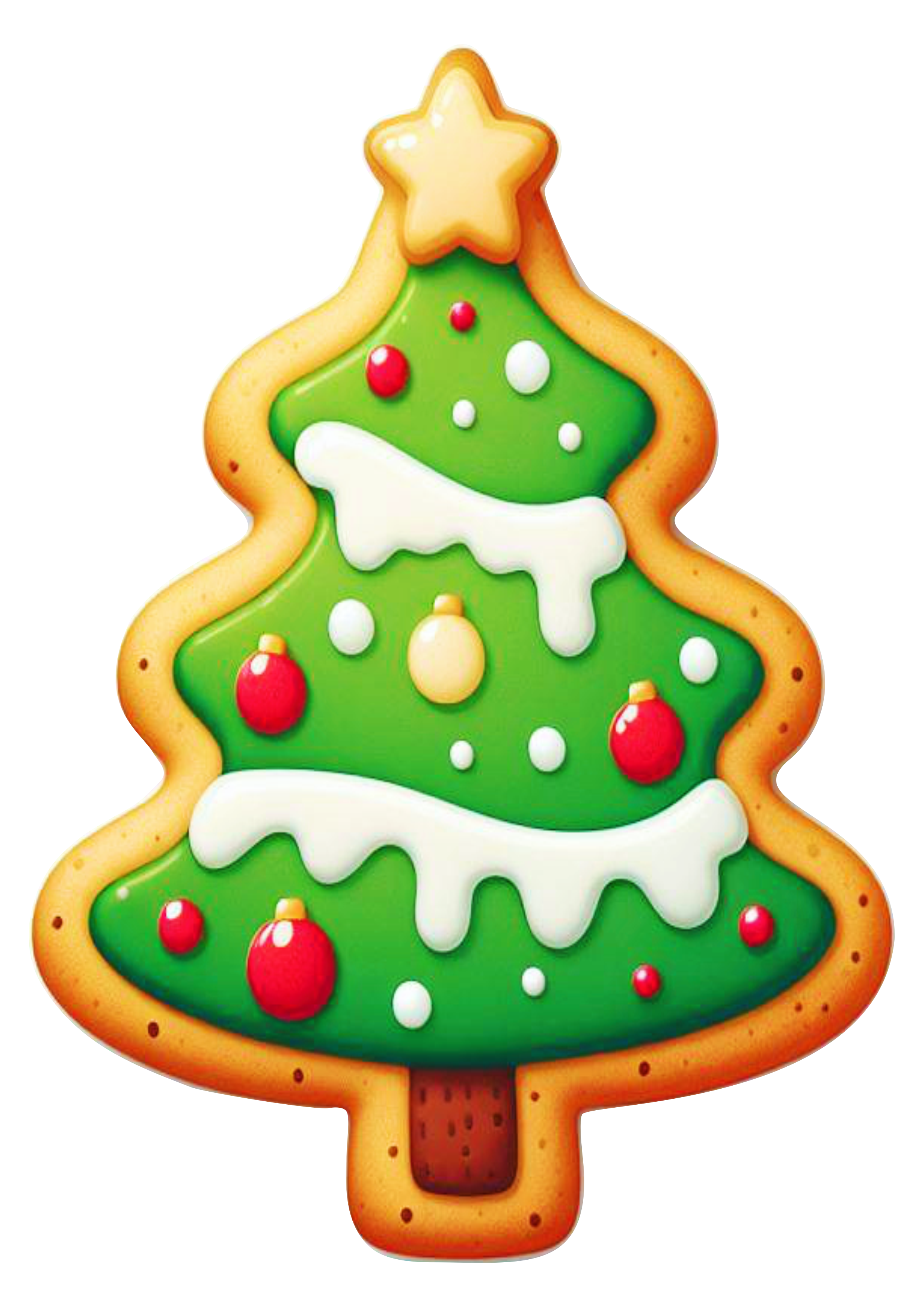 Decoração de natal biscoito em formato de árvore desenho simples ilustração png