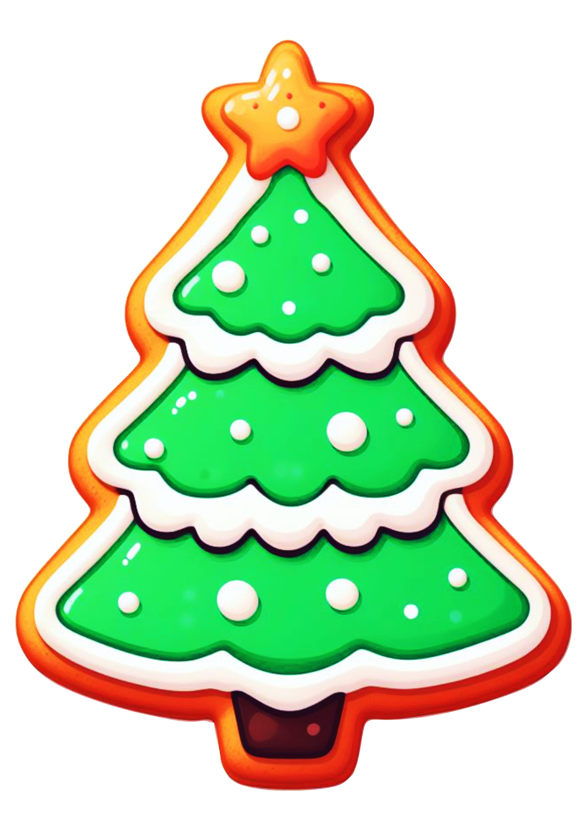 Decoração de natal biscoito em formato de árvore desenho simples ilustração artes gráficas png