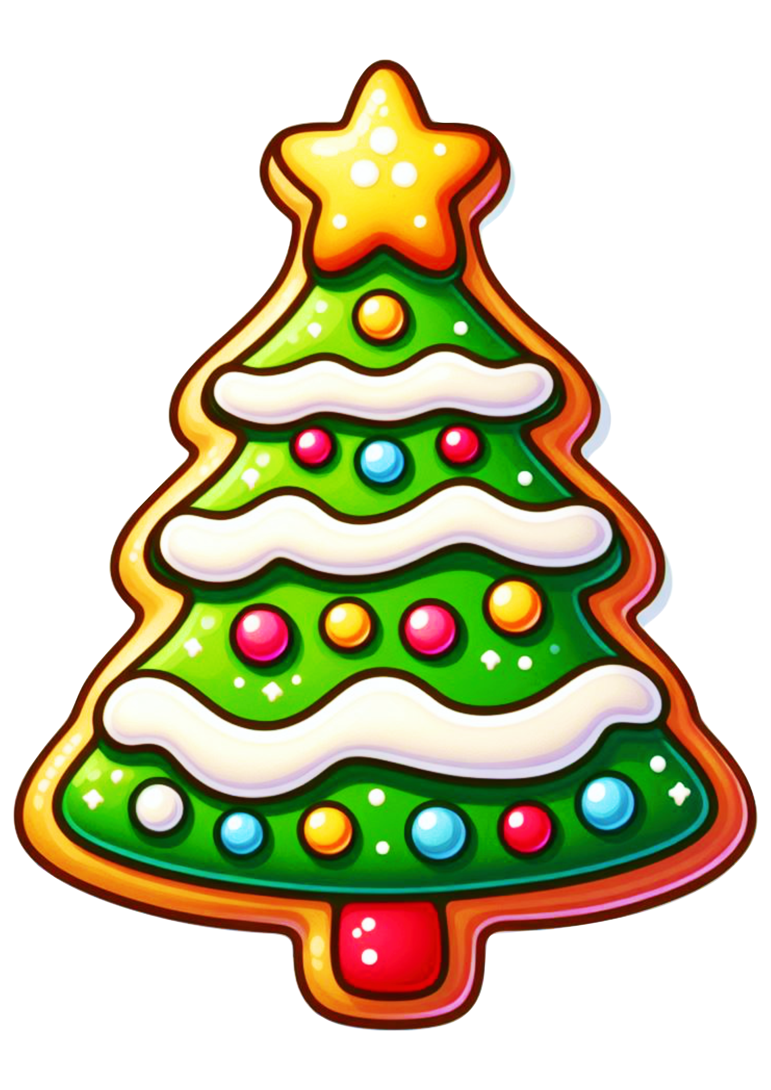 Decoração de natal biscoito em formato de árvore desenho simples ilustração artes gráficas design png