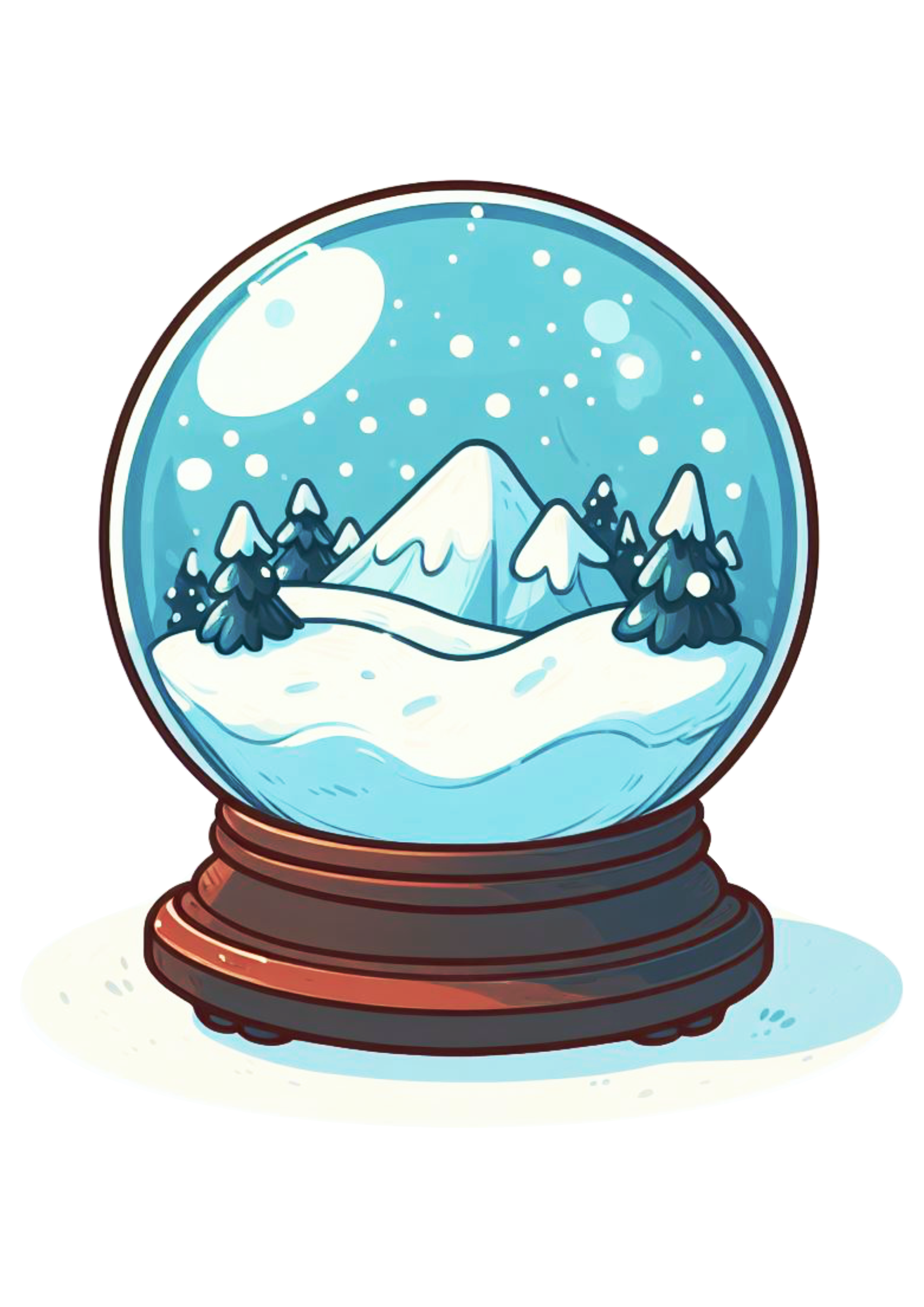 Globo de neve de natal ilustração desenho simples decoração fundo transparente png